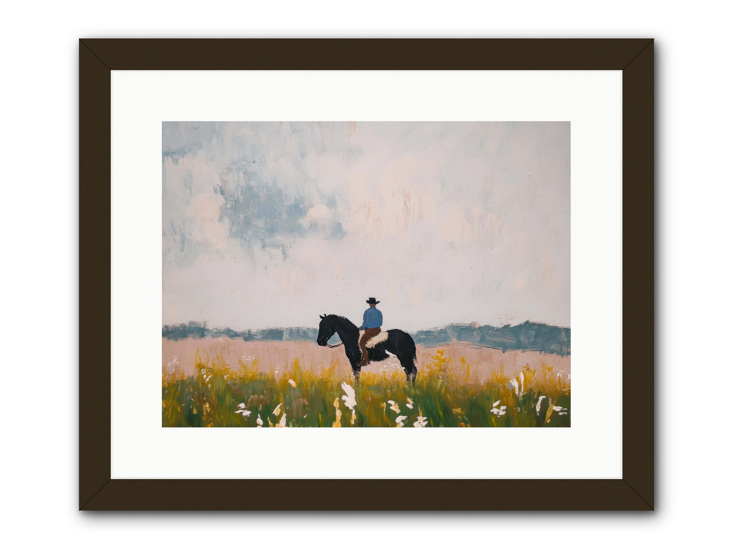 Mountain Silhouette -- Framed Print - Black 16x12