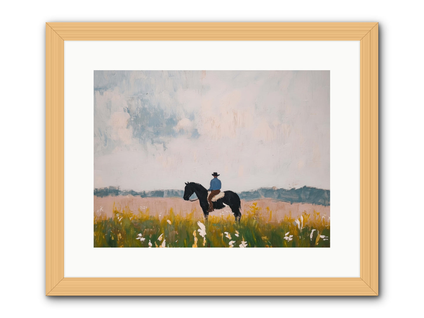 Mountain Silhouette -- Framed Print - Natural 16x12
