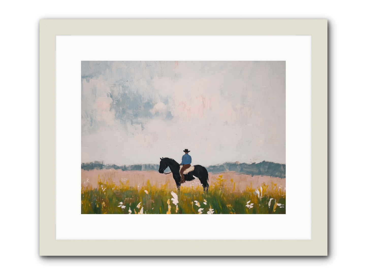 Mountain Silhouette -- Framed Print - White 16x12