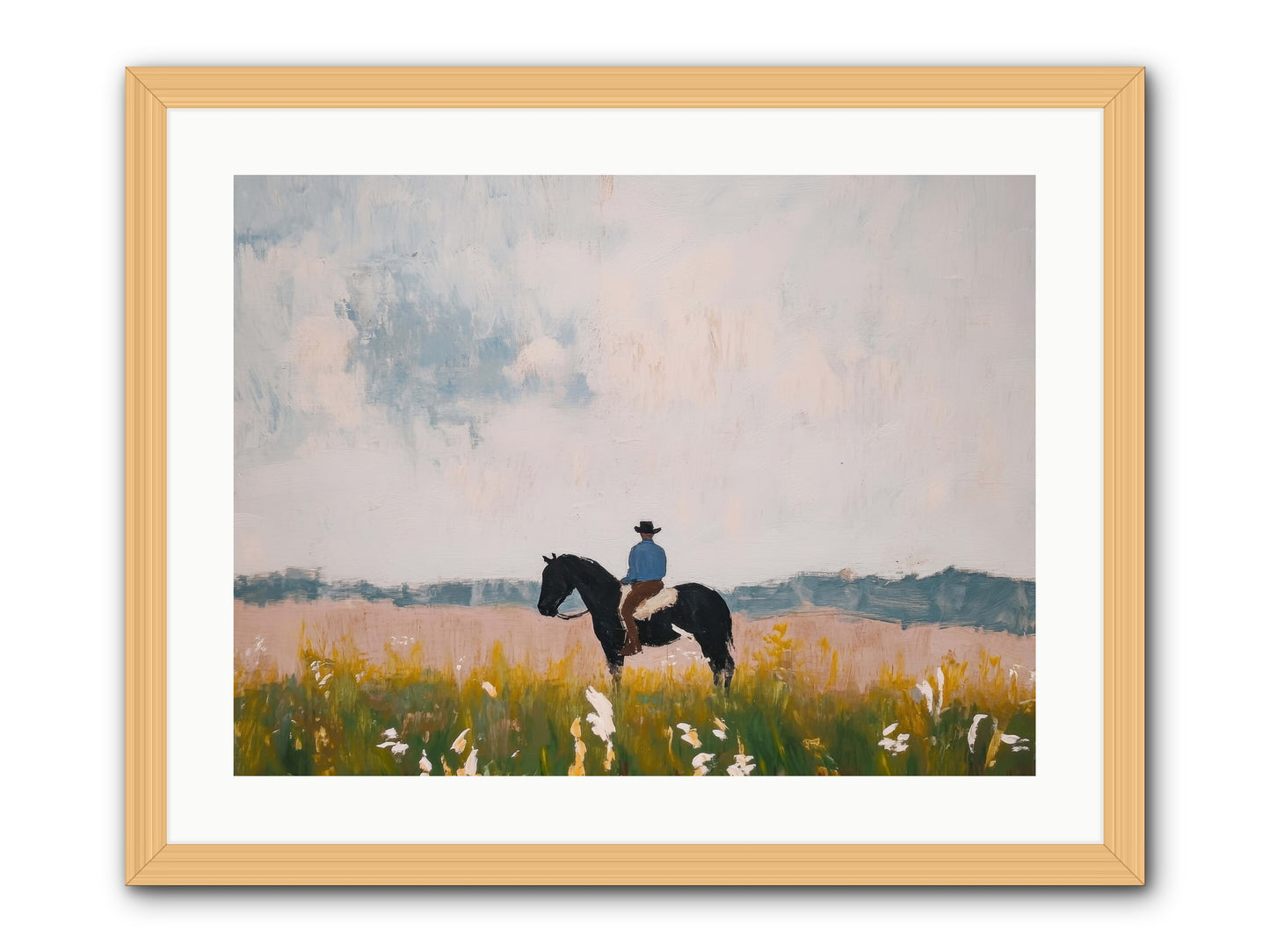 Mountain Silhouette -- Framed Print - Natural 24x18