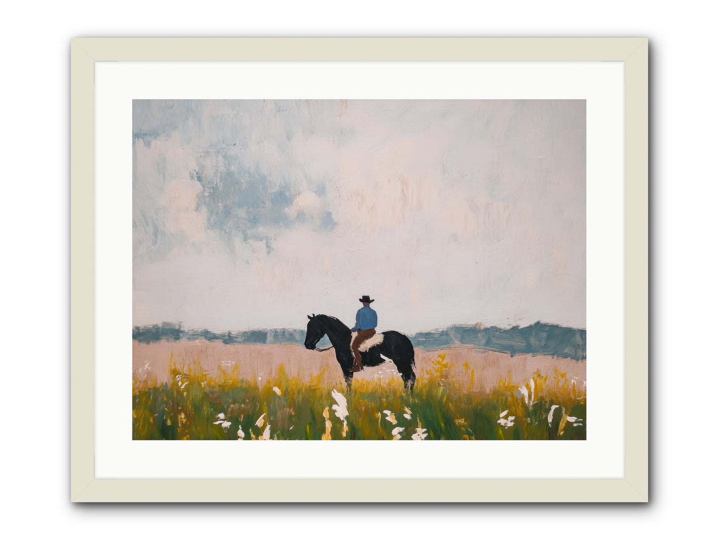 Mountain Silhouette -- Framed Print - White 24x18