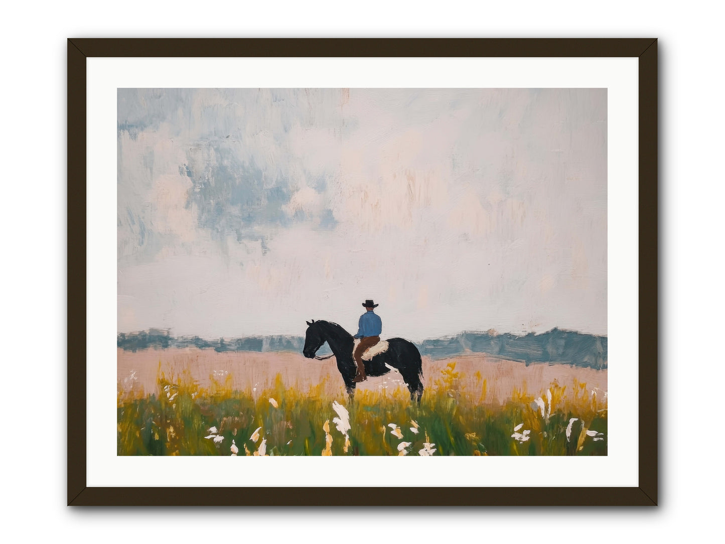 Mountain Silhouette -- Framed Print - Black 32x24