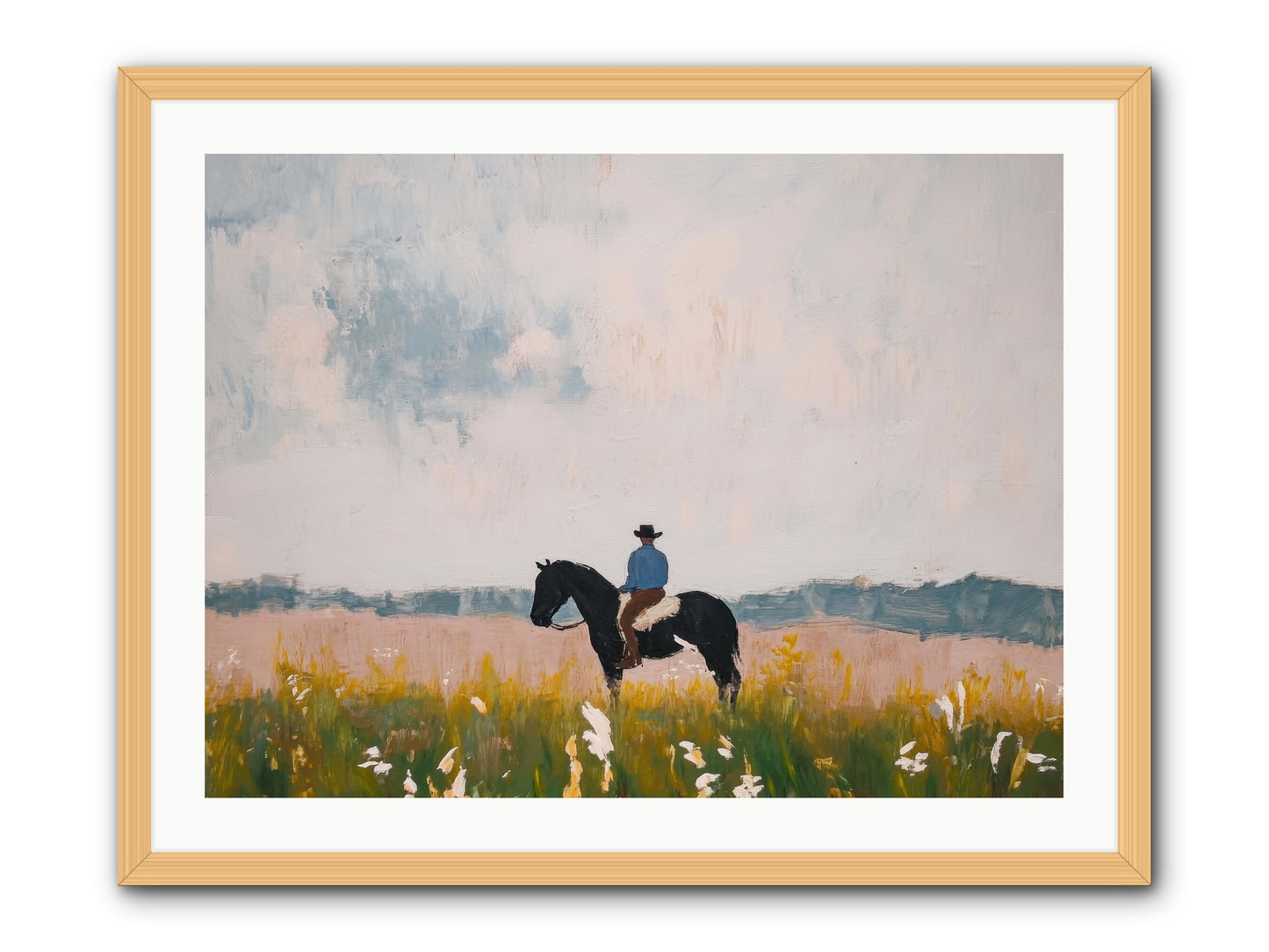 Mountain Silhouette -- Framed Print - Natural 32x24