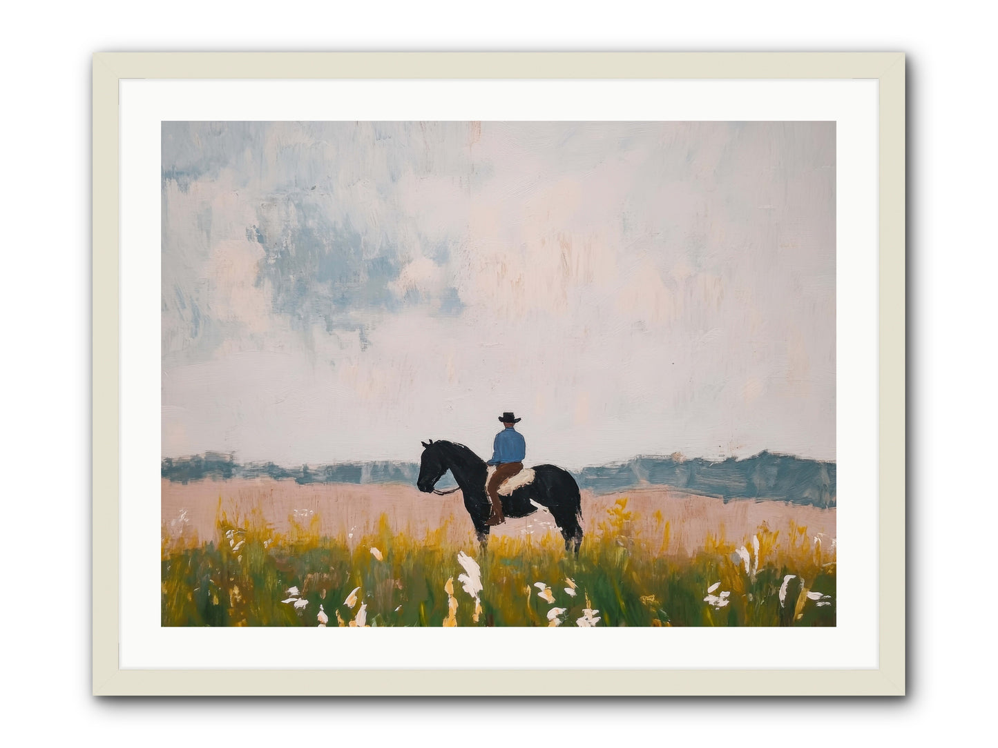 Mountain Silhouette -- Framed Print - White 32x24