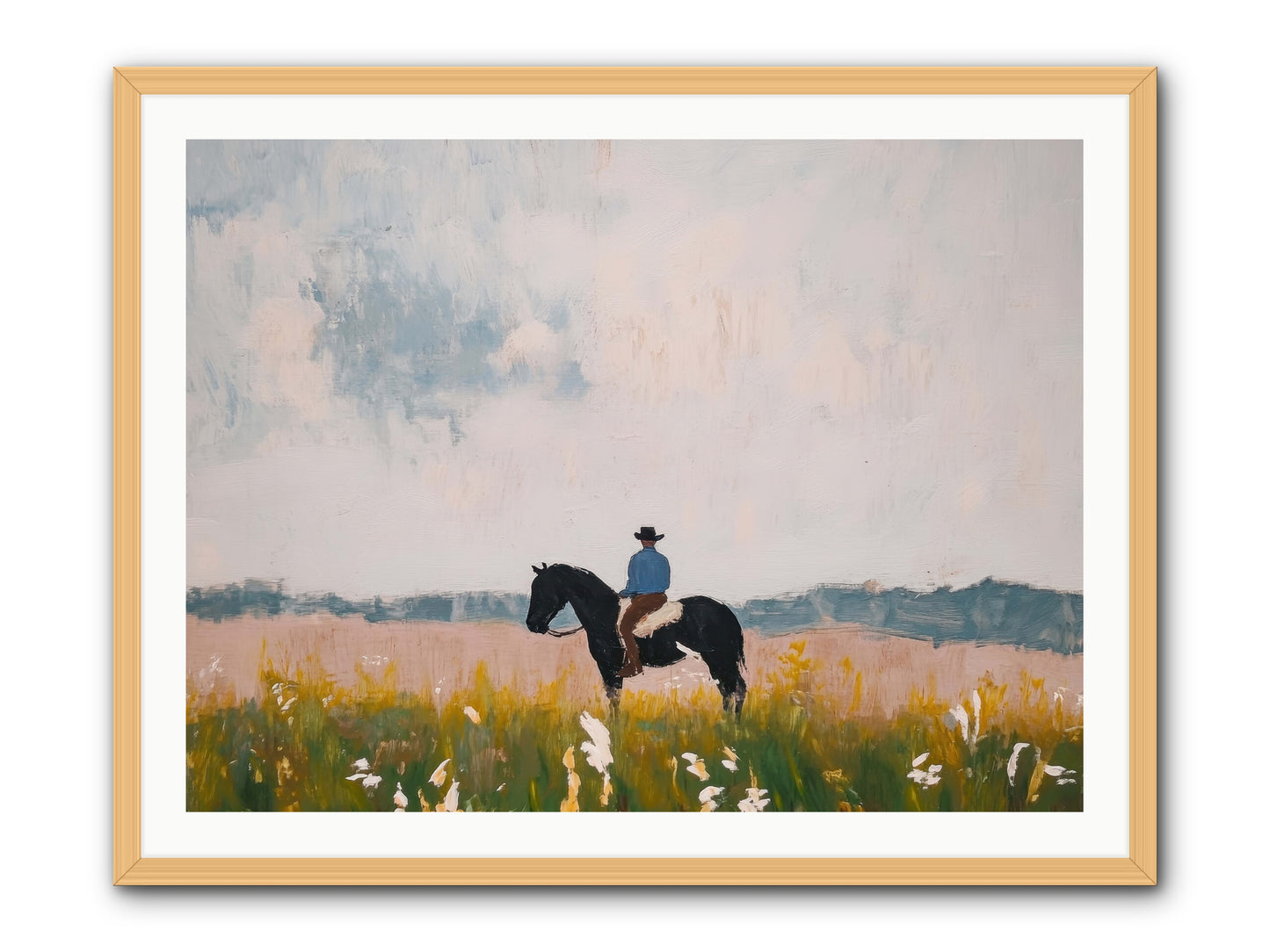 Mountain Silhouette -- Framed Print - Natural 40x30