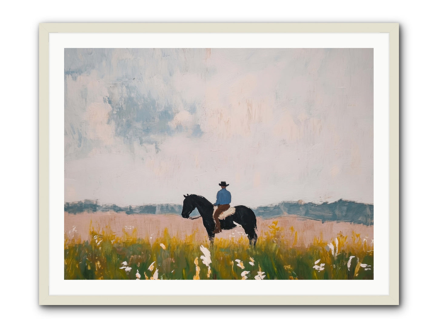 Mountain Silhouette -- Framed Print - White 40x30