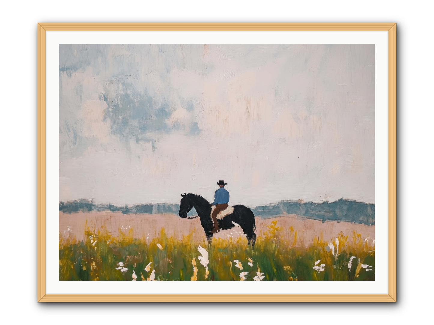 Mountain Silhouette -- Framed Print - Natural 48x36