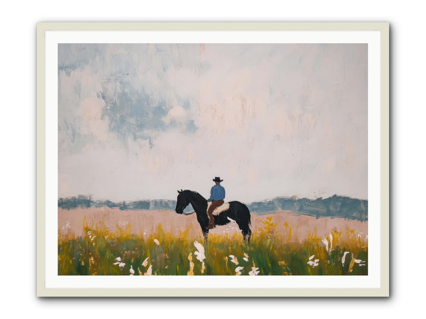 Mountain Silhouette -- Framed Print - White 48x36