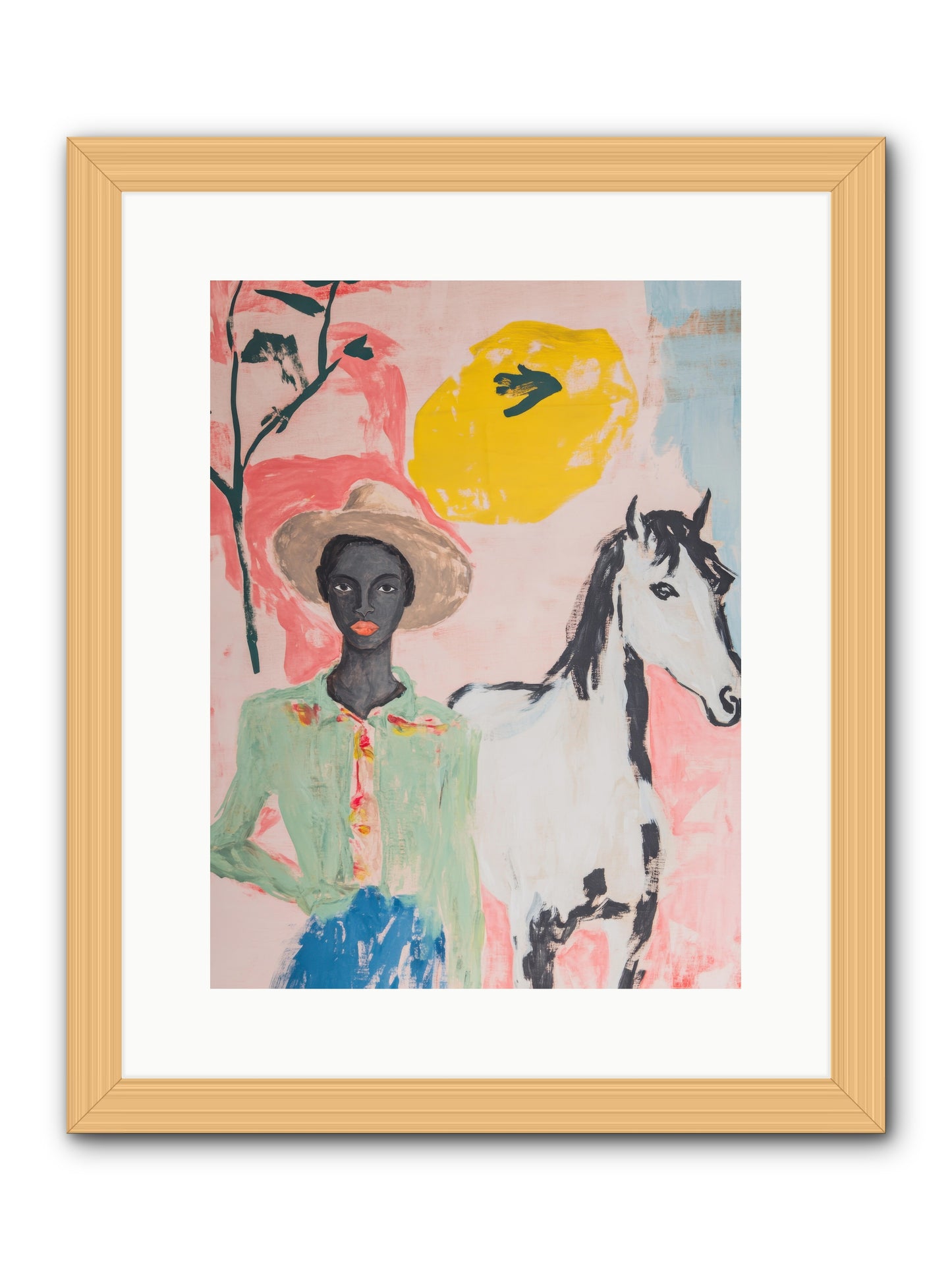 Mustang Whisper -- Framed Print - Natural 12x16