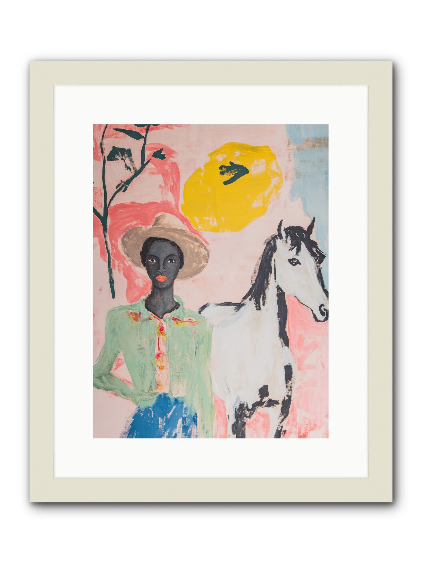 Mustang Whisper -- Framed Print - White 12x16
