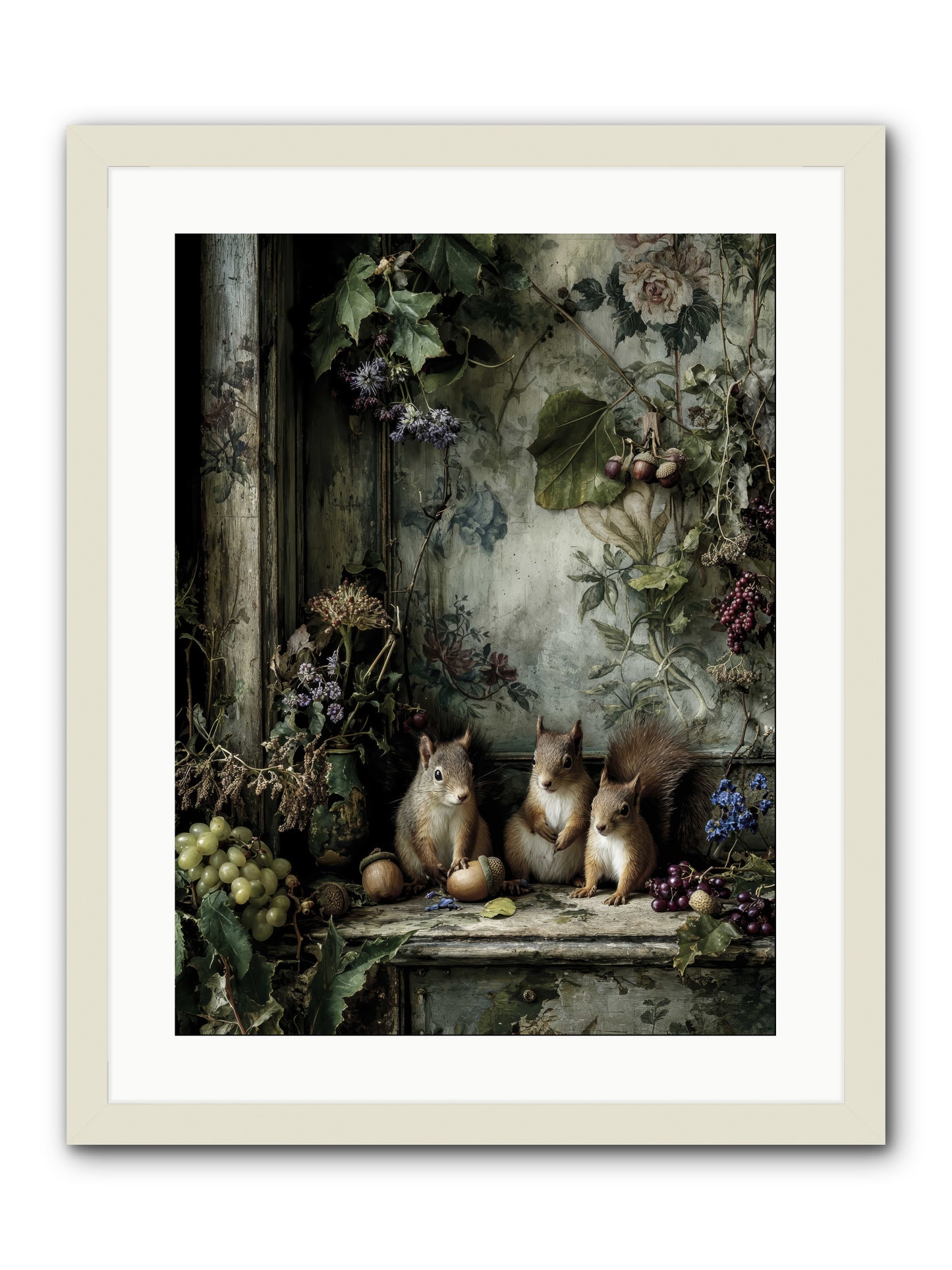 Nature’s Quiet CollectorsREZ -- Framed Print - White 18x24