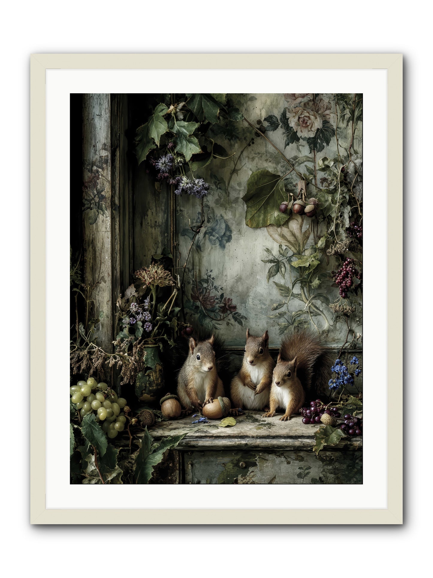 Nature’s Quiet CollectorsREZ -- Framed Print - White 24x32