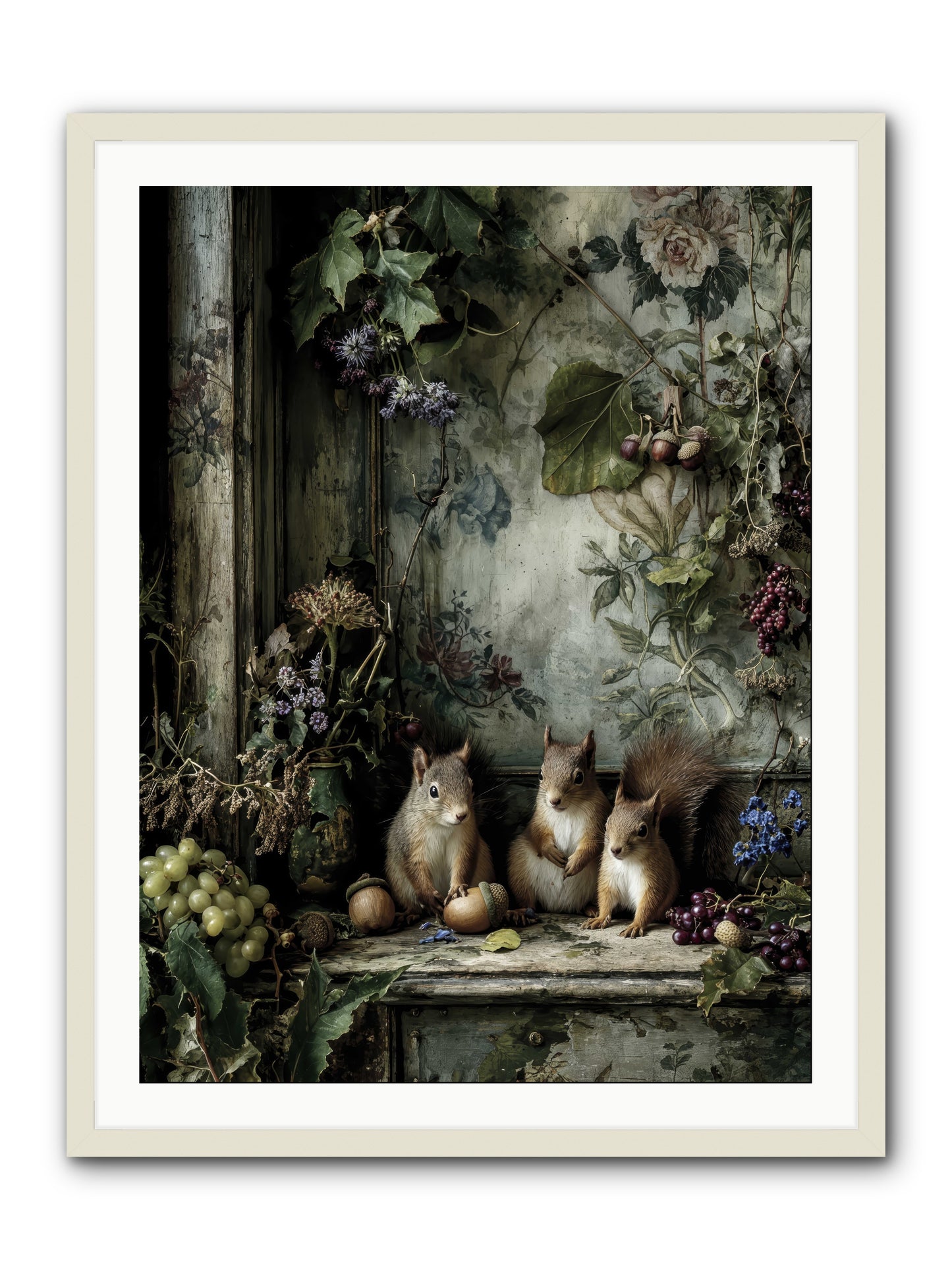 Nature’s Quiet CollectorsREZ -- Framed Print - White 30x40