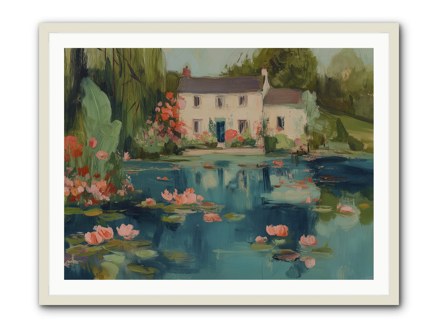 Nature's Looking Glass -- Framed Print - White 40x30