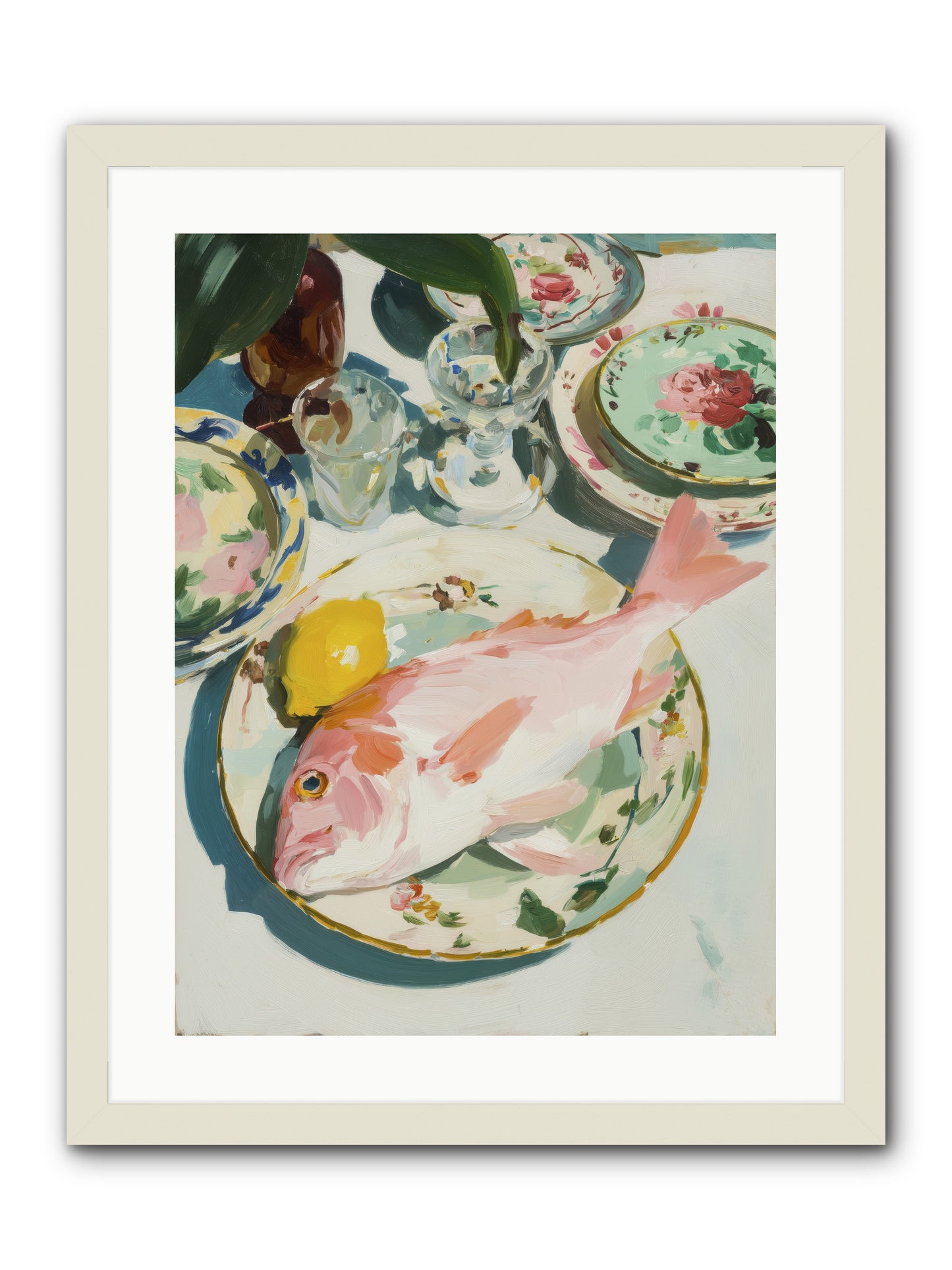 Nature's Table -- Framed Print - White 18x24