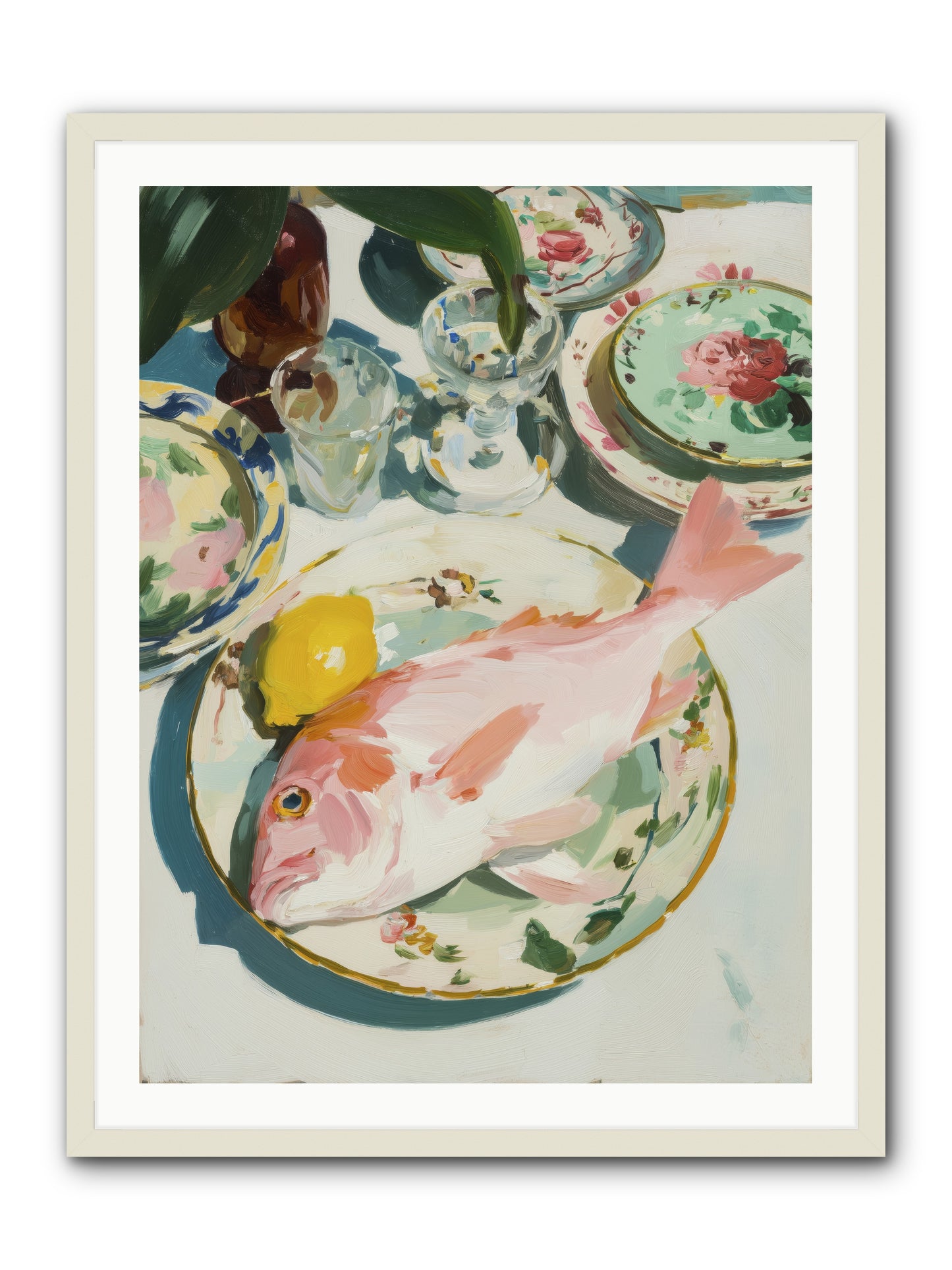 Nature's Table -- Framed Print - White 30x40