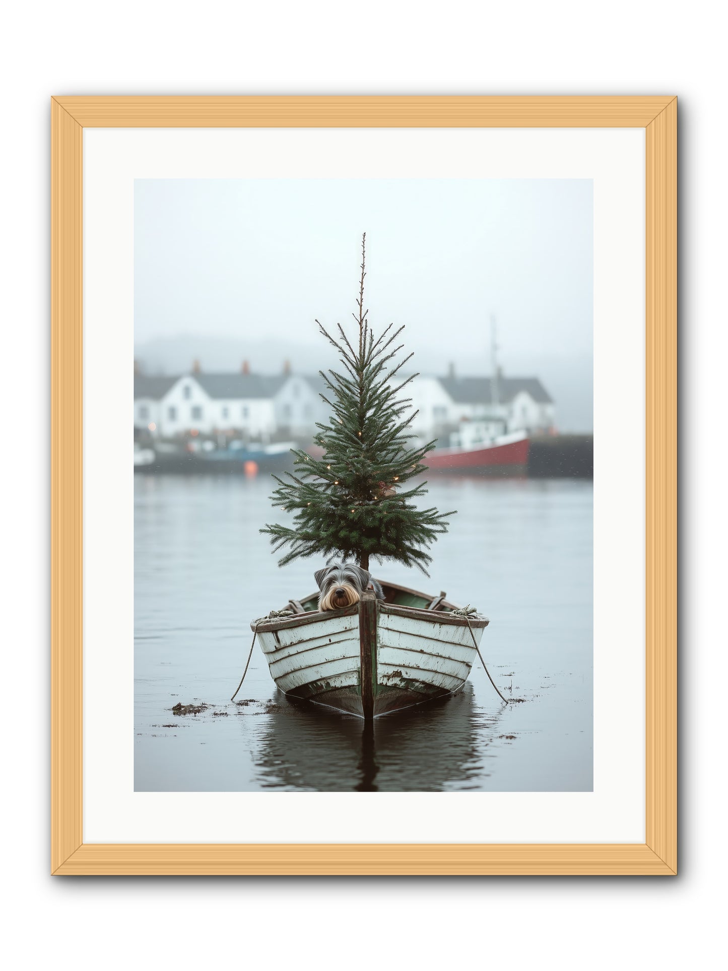 Nautical Noel -- Framed Print - Natural 18x24