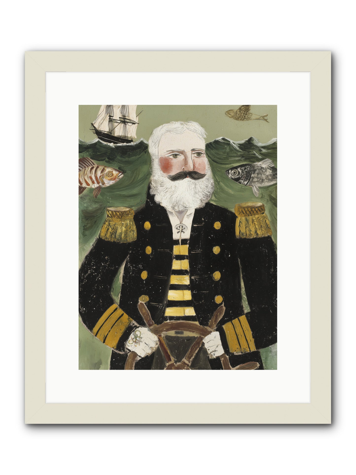 Navigator's Heart -- Framed Print - White 12x16