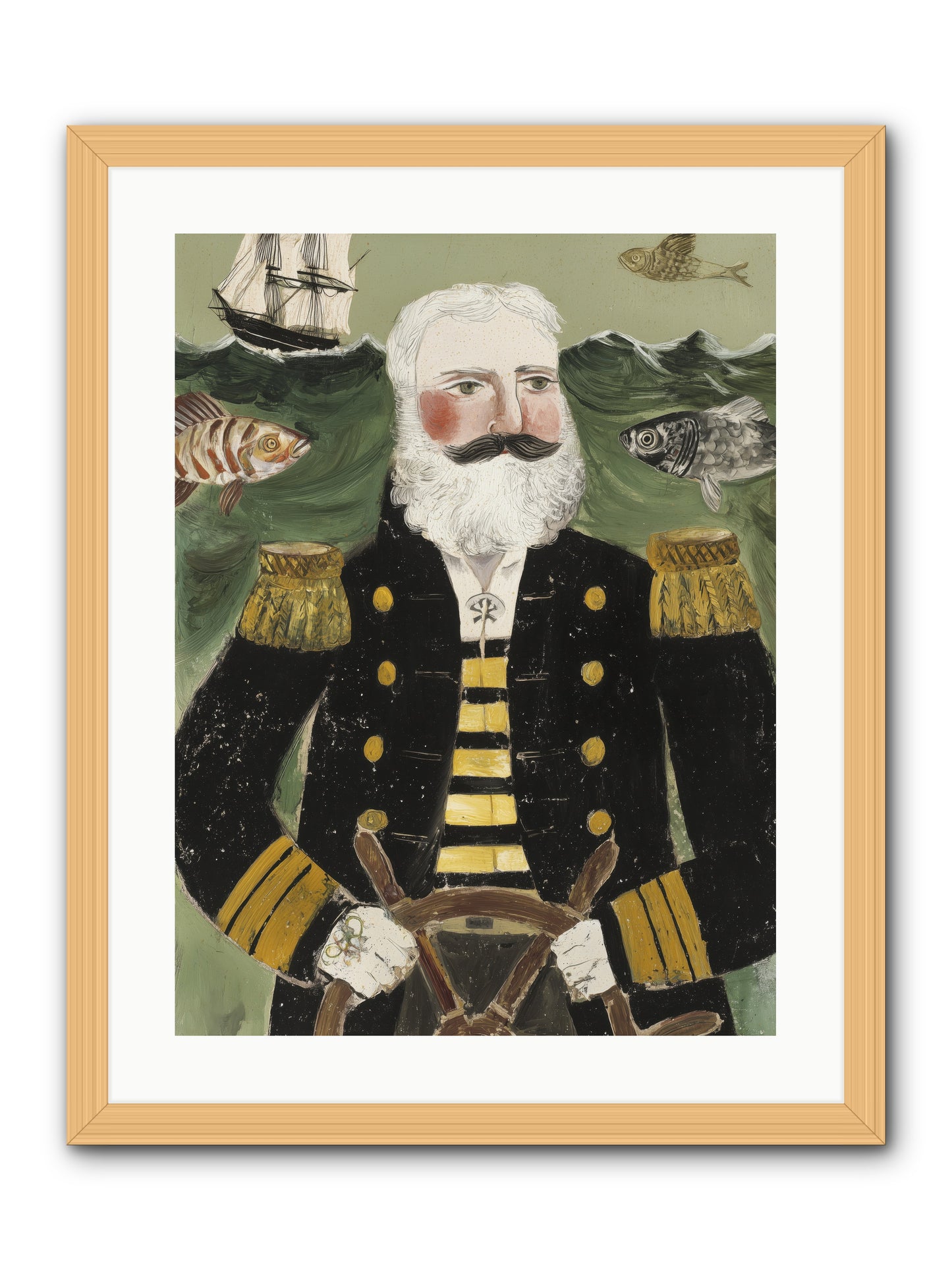 Navigator's Heart -- Framed Print - Natural 18x24