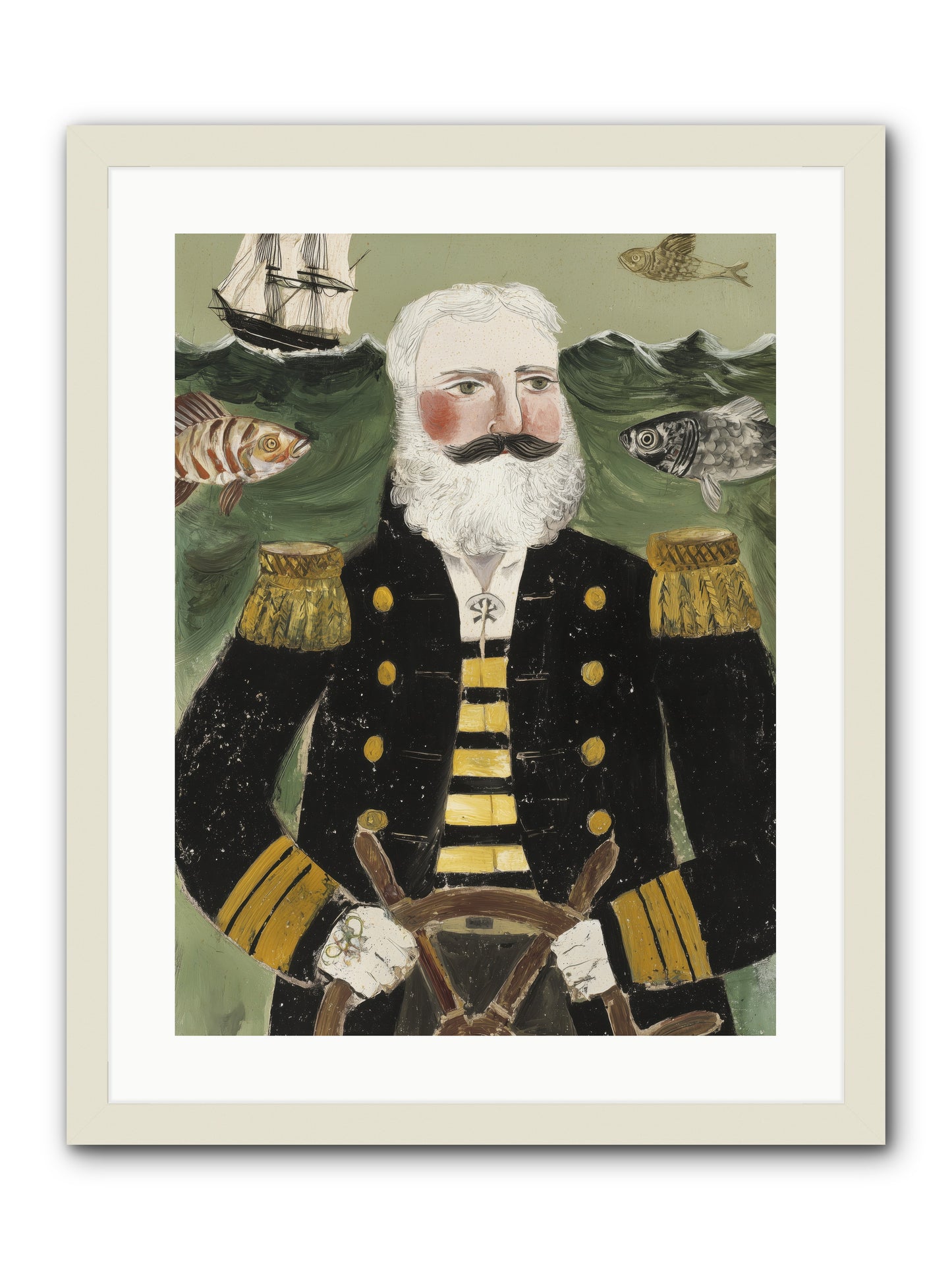 Navigator's Heart -- Framed Print - White 18x24
