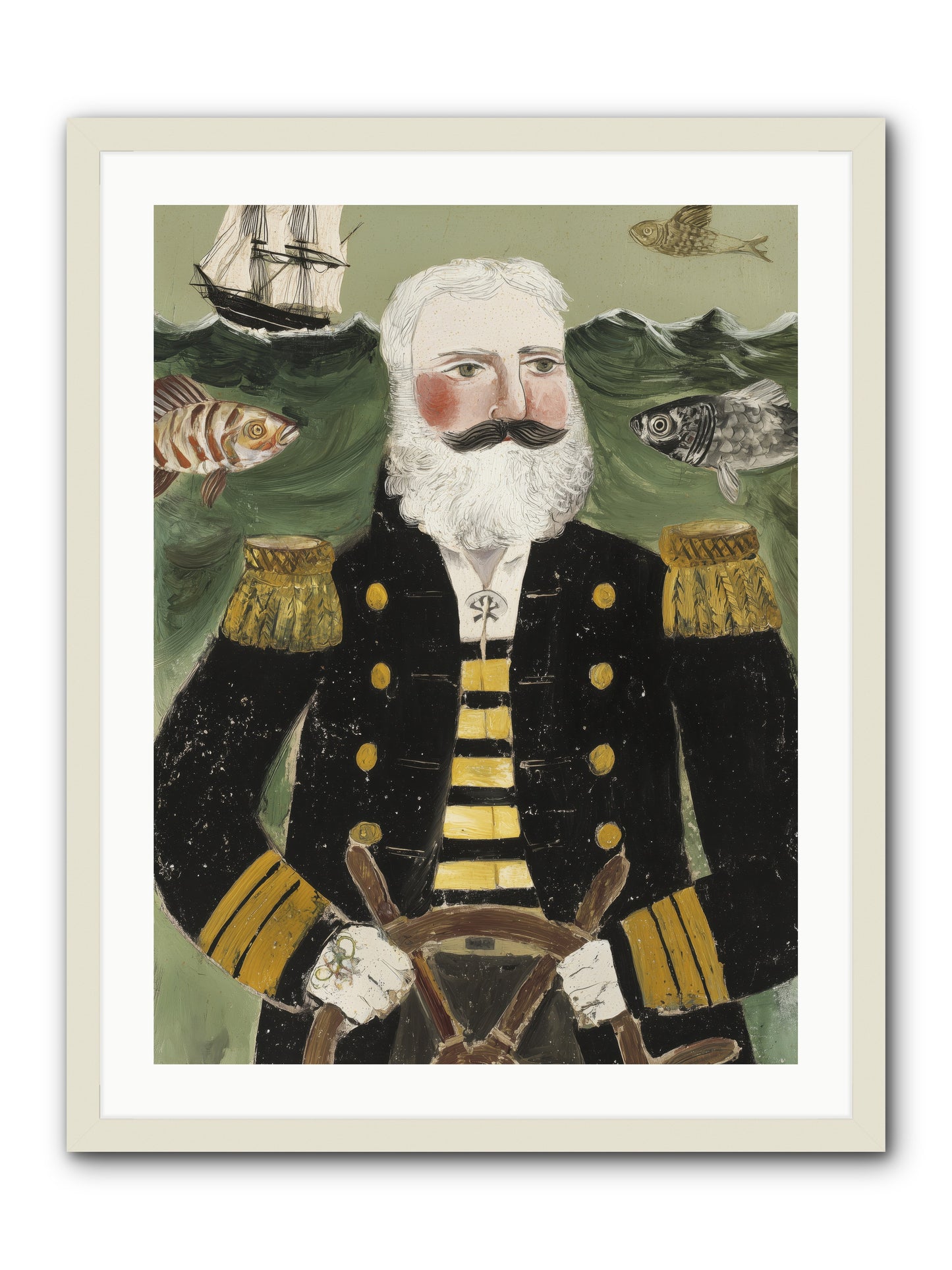 Navigator's Heart -- Framed Print - White 24x32