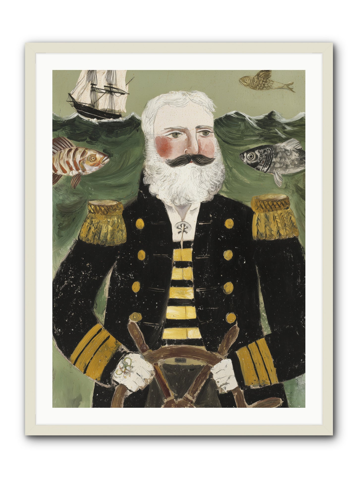 Navigator's Heart -- Framed Print - White 30x40