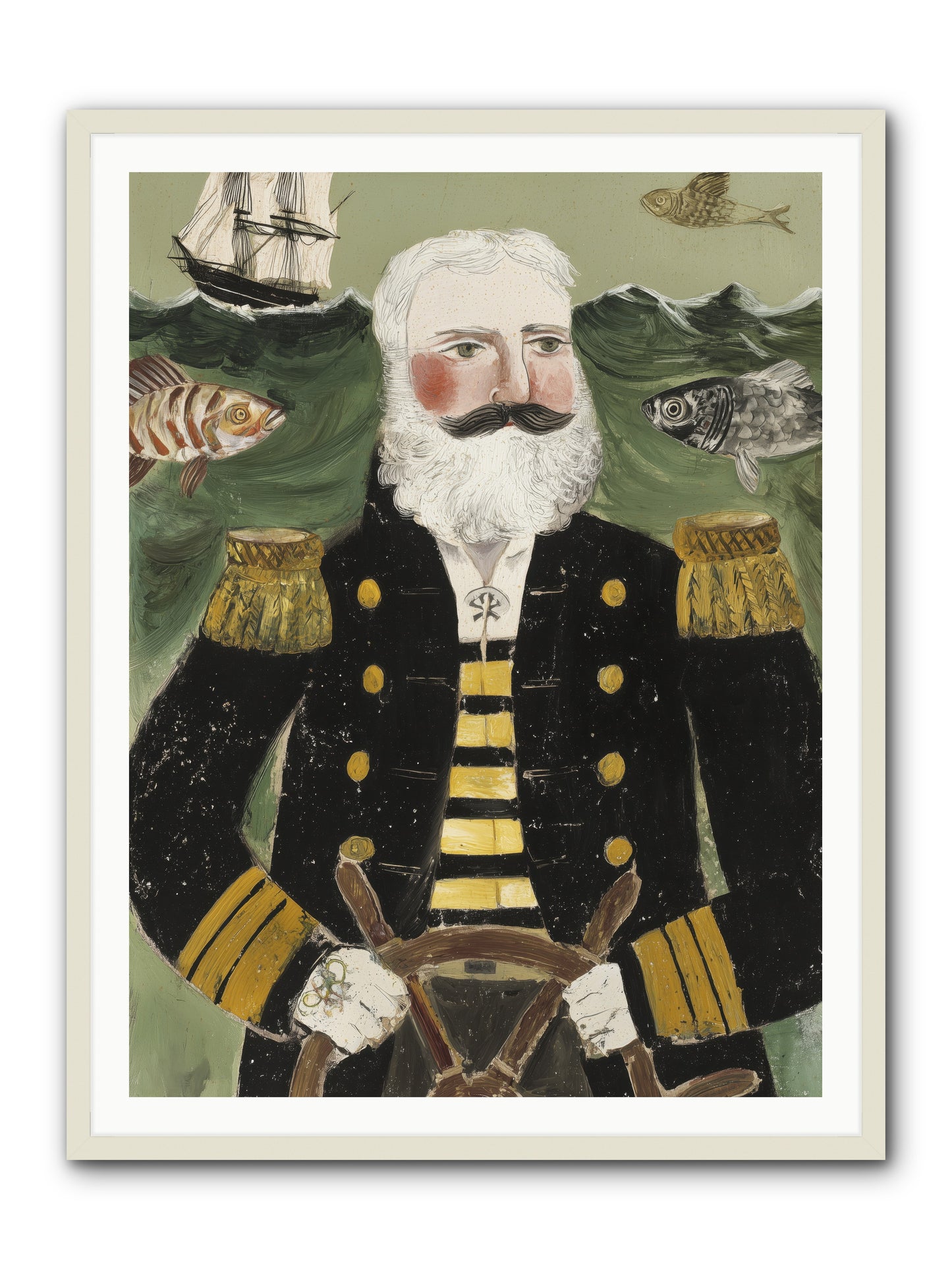 Navigator's Heart -- Framed Print - White 36x48