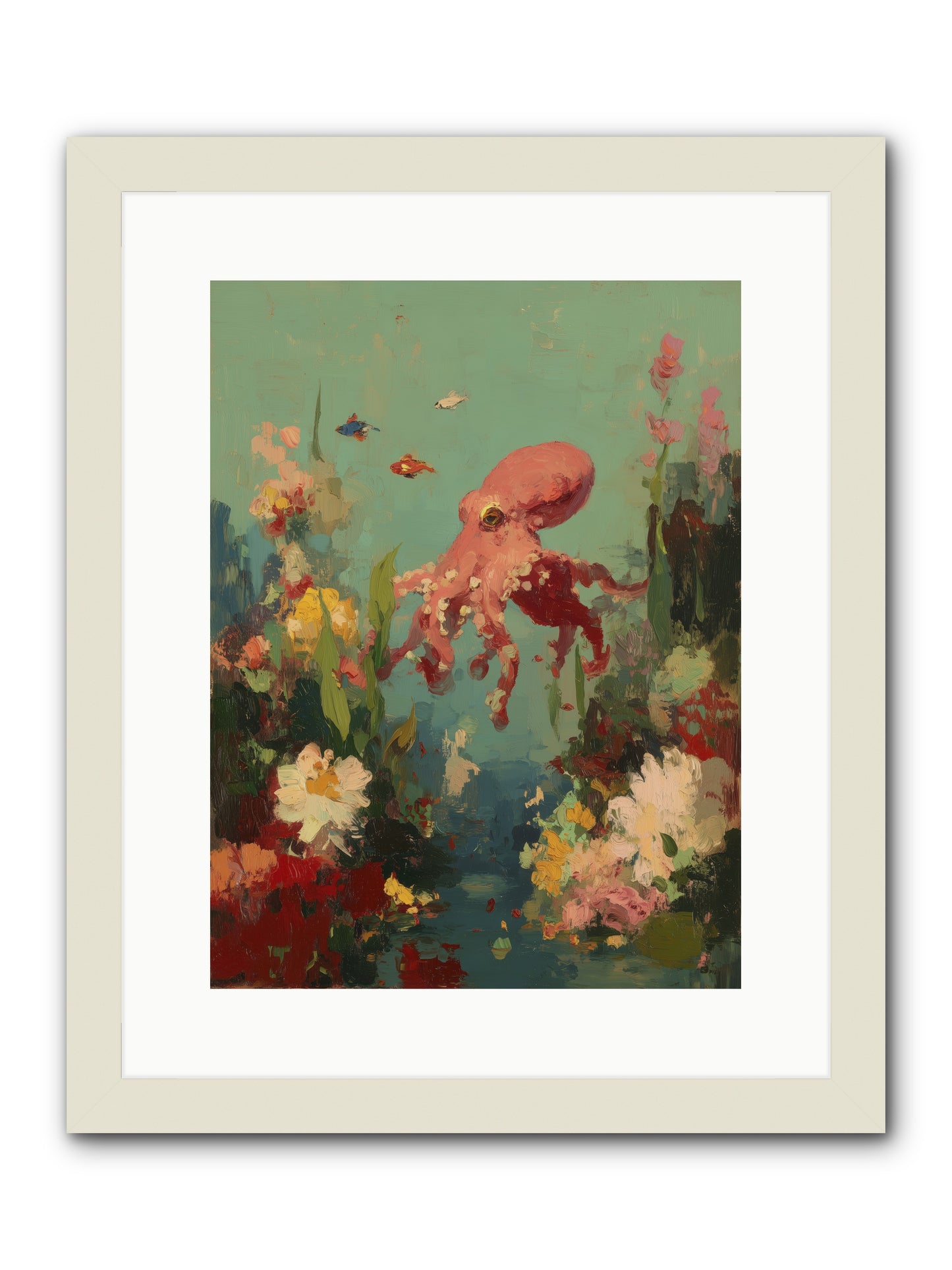 Neptune's Realm -- Framed Print - White 12x16
