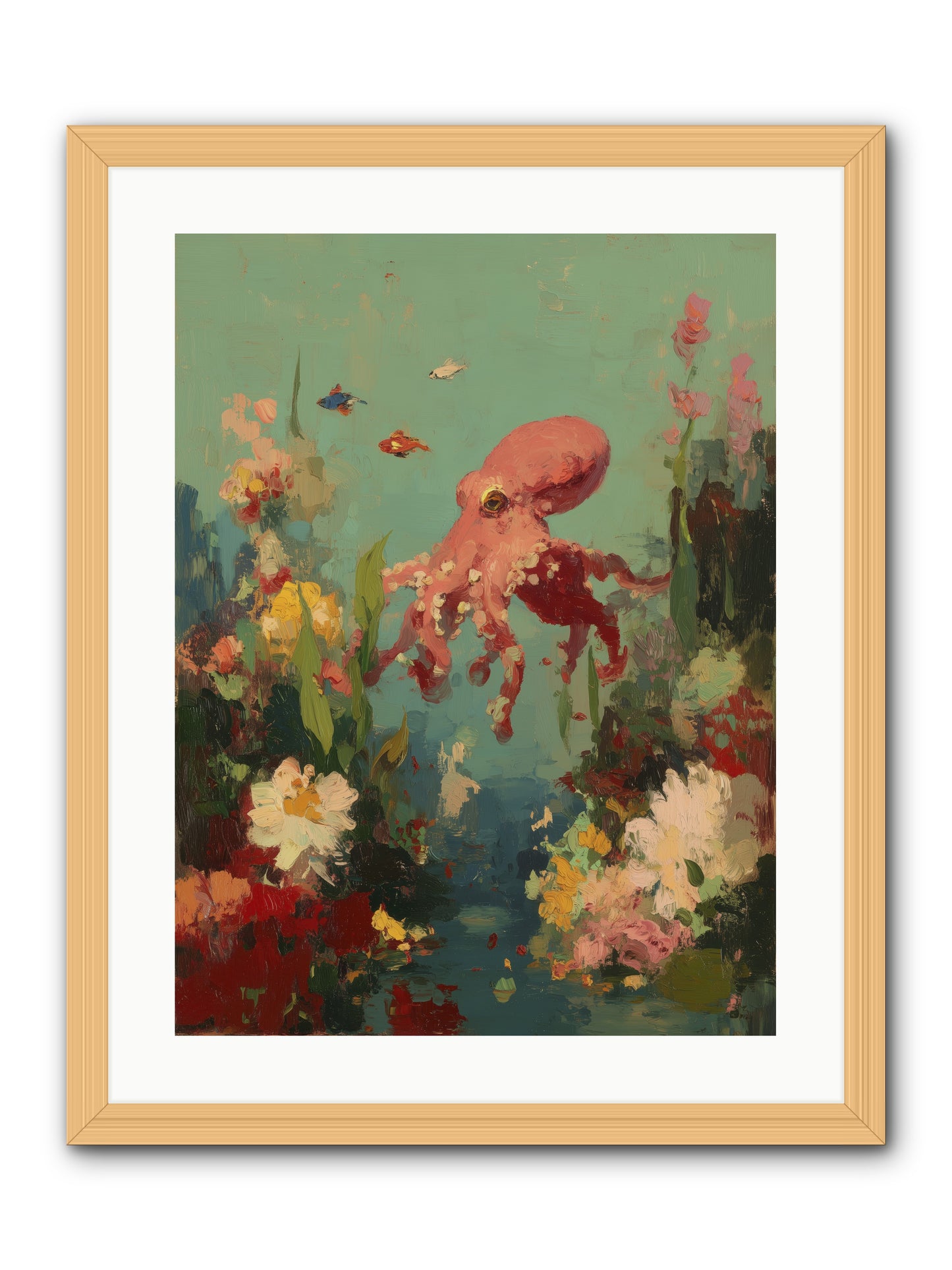 Neptune's Realm -- Framed Print - Natural 18x24