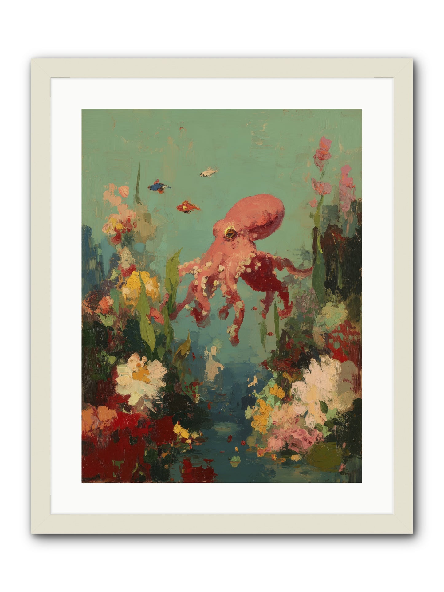Neptune's Realm -- Framed Print - White 18x24