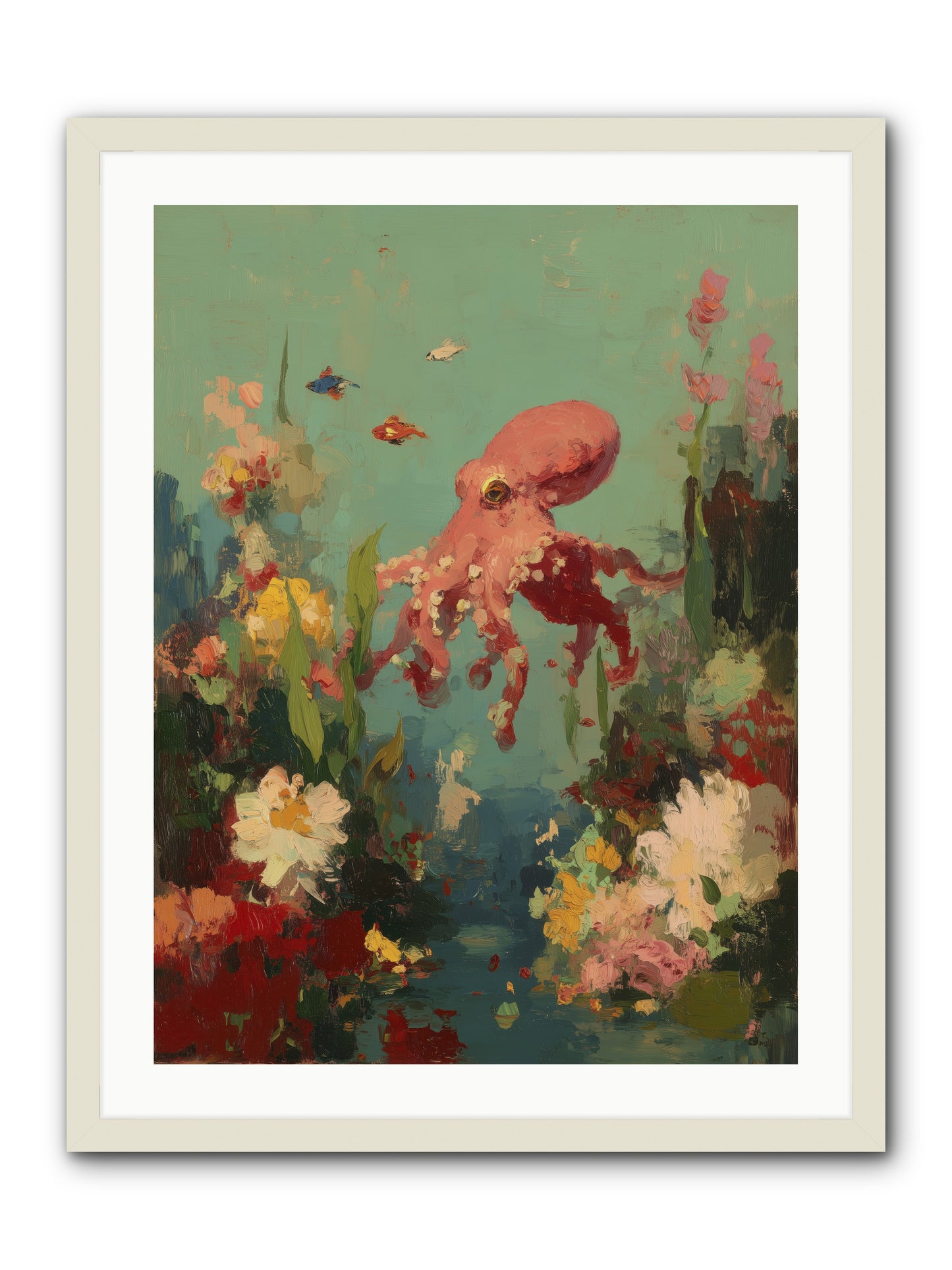 Neptune's Realm -- Framed Print - White 24x32