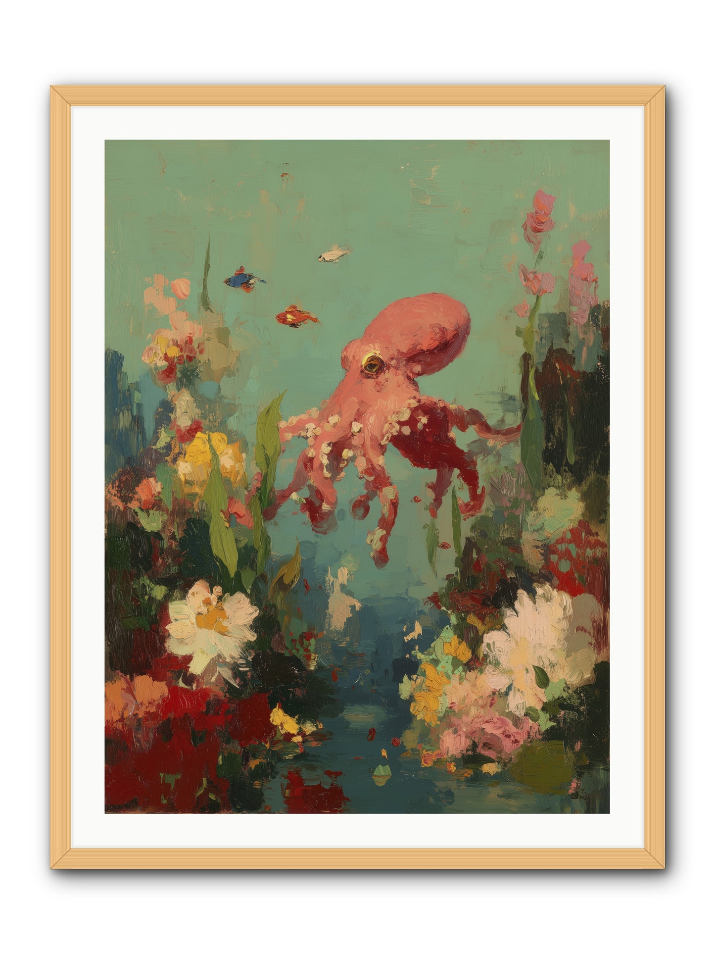 Neptune's Realm -- Framed Print - Natural 30x40