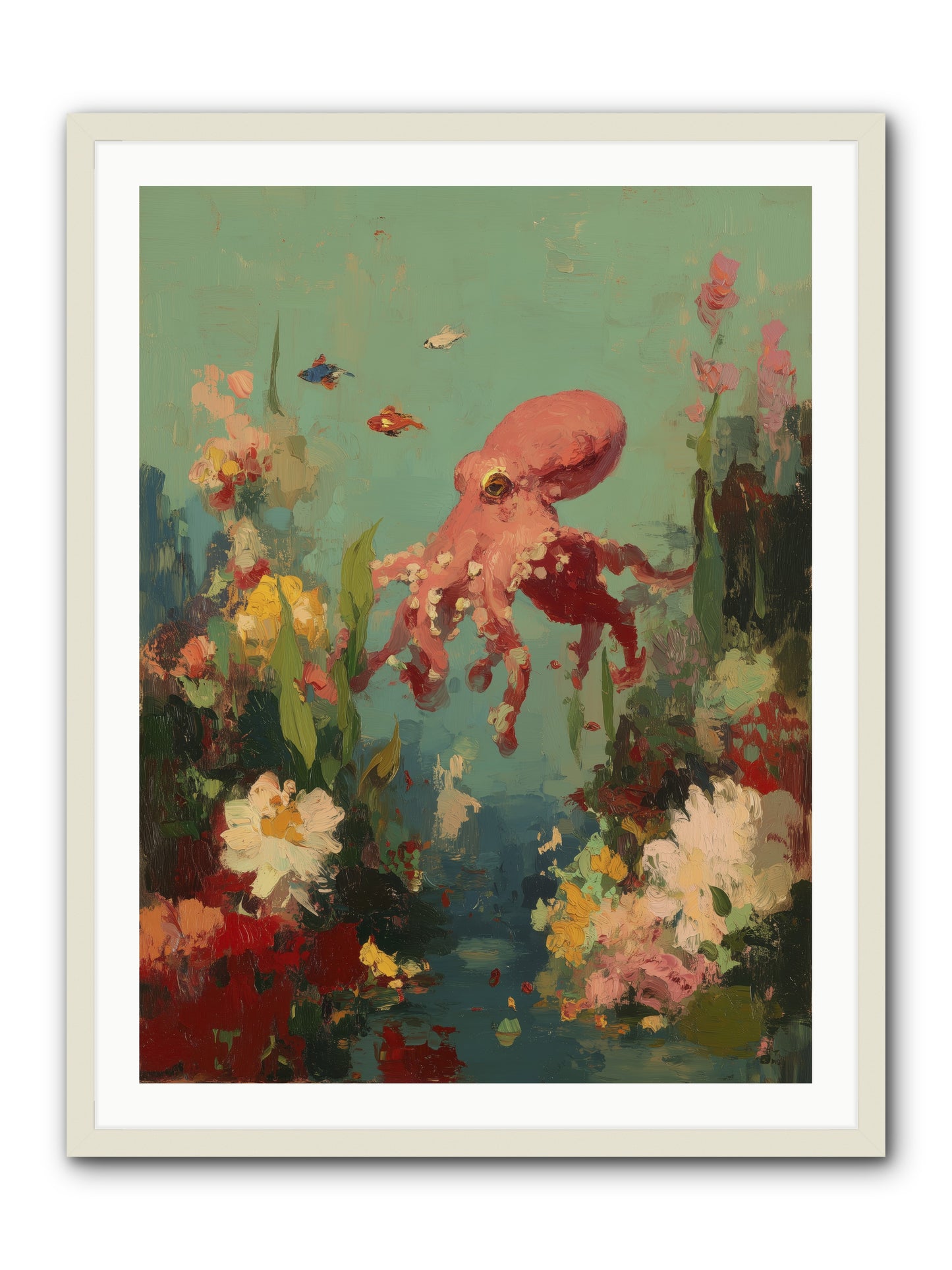 Neptune's Realm -- Framed Print - White 30x40