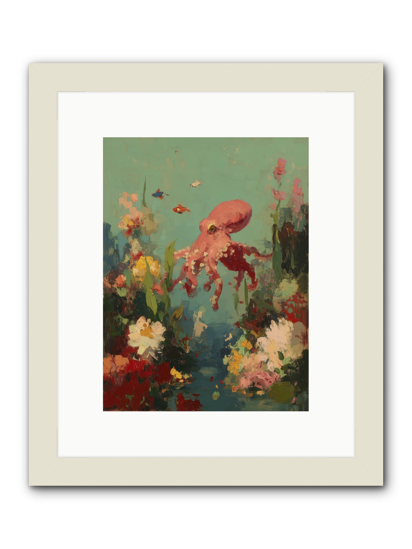 Neptune's Realm -- Framed Print - White 9x12
