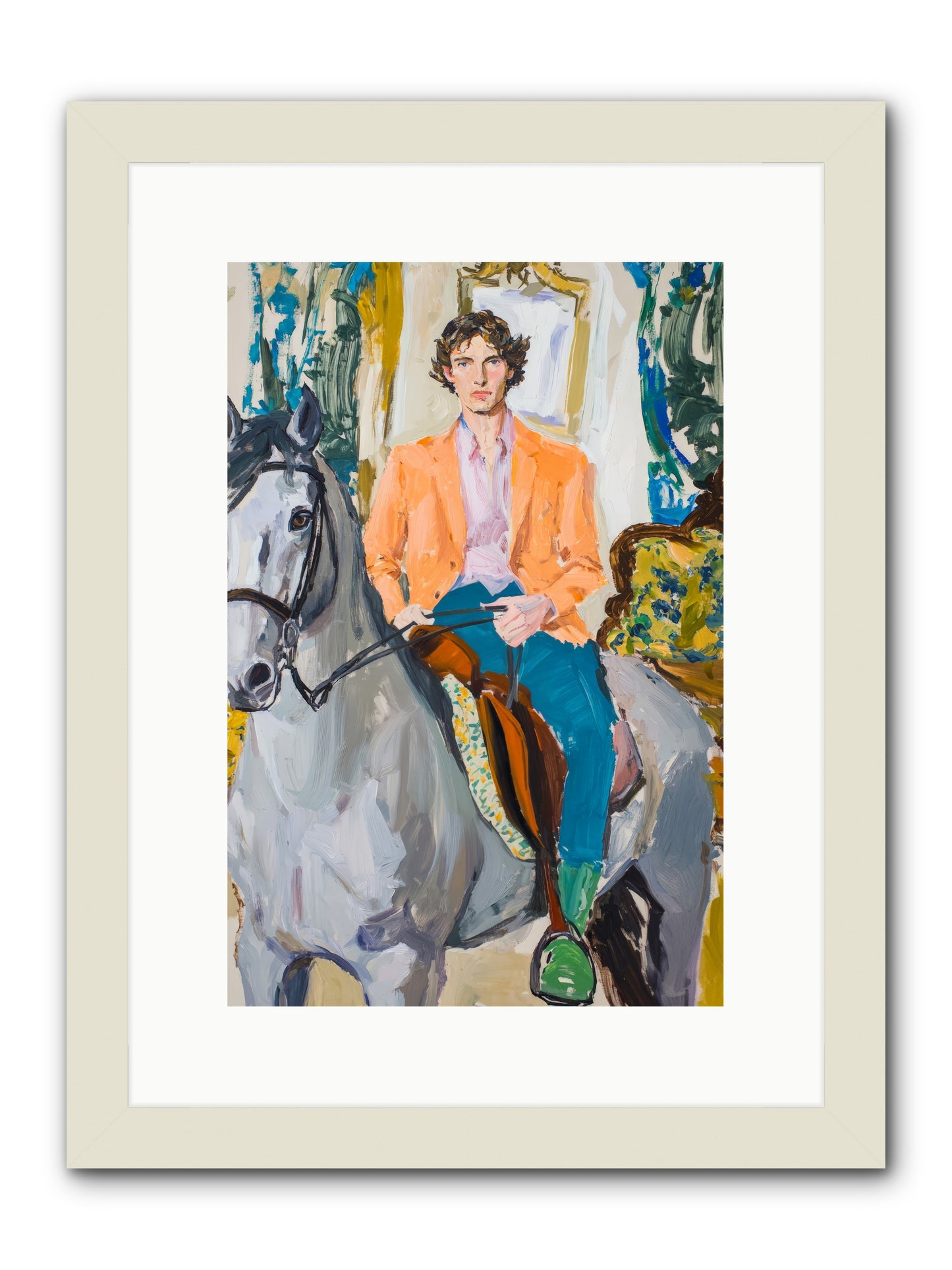 No Hooves In The Hall -- Framed Print - White 10x15