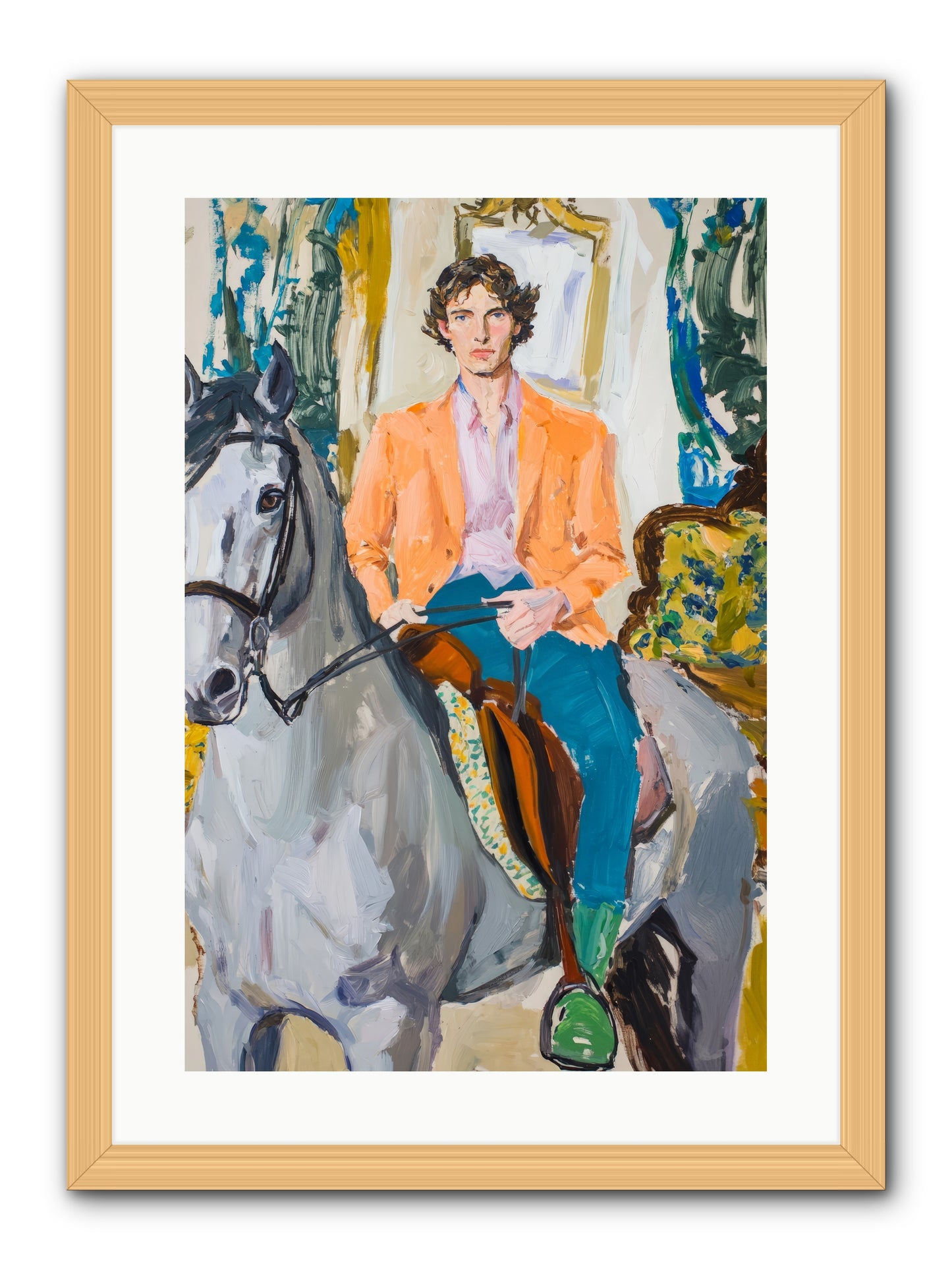 No Hooves In The Hall -- Framed Print - Natural 16x24