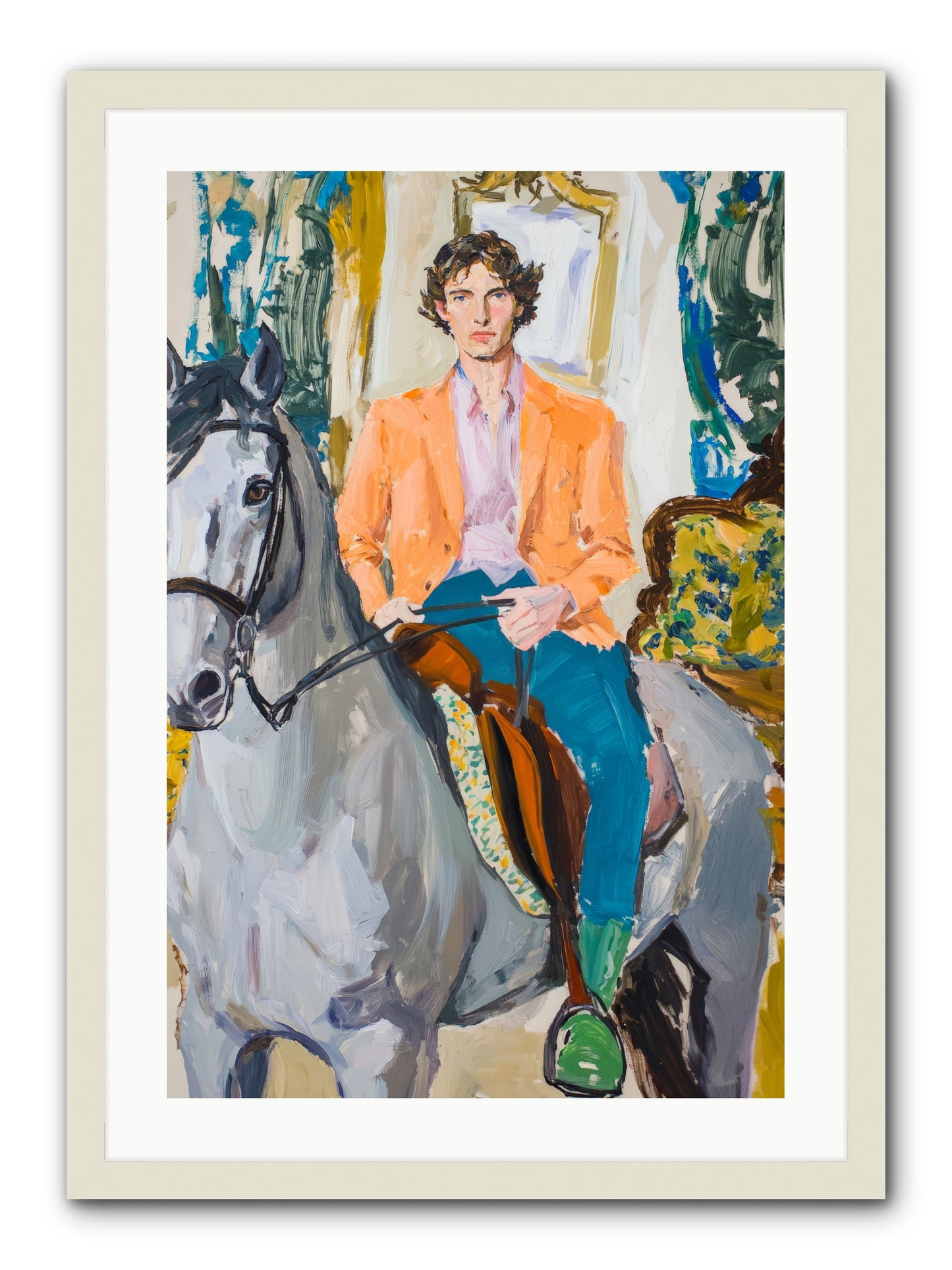 No Hooves In The Hall -- Framed Print - White 20x30