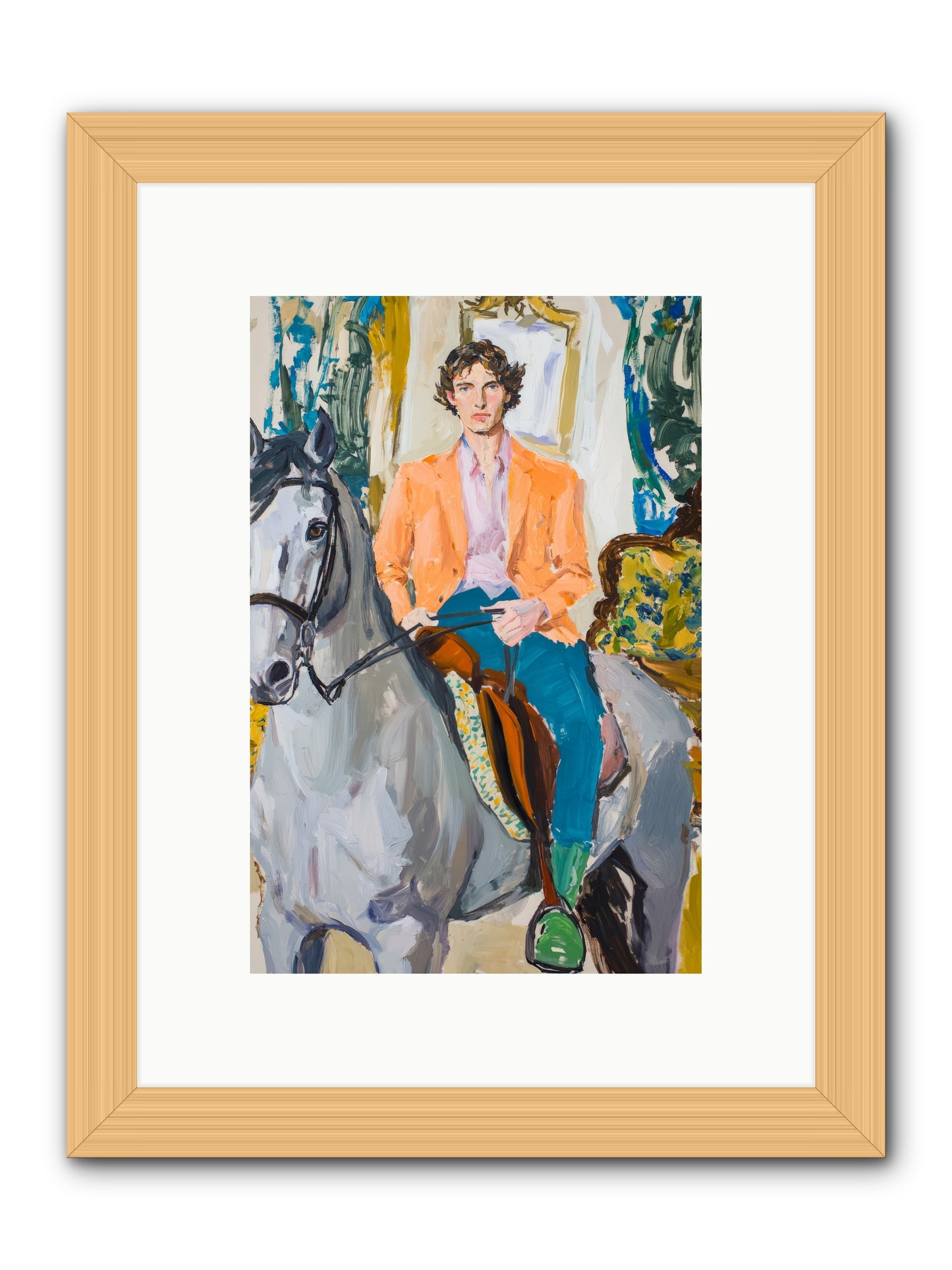 No Hooves In The Hall -- Framed Print - Natural 8x12
