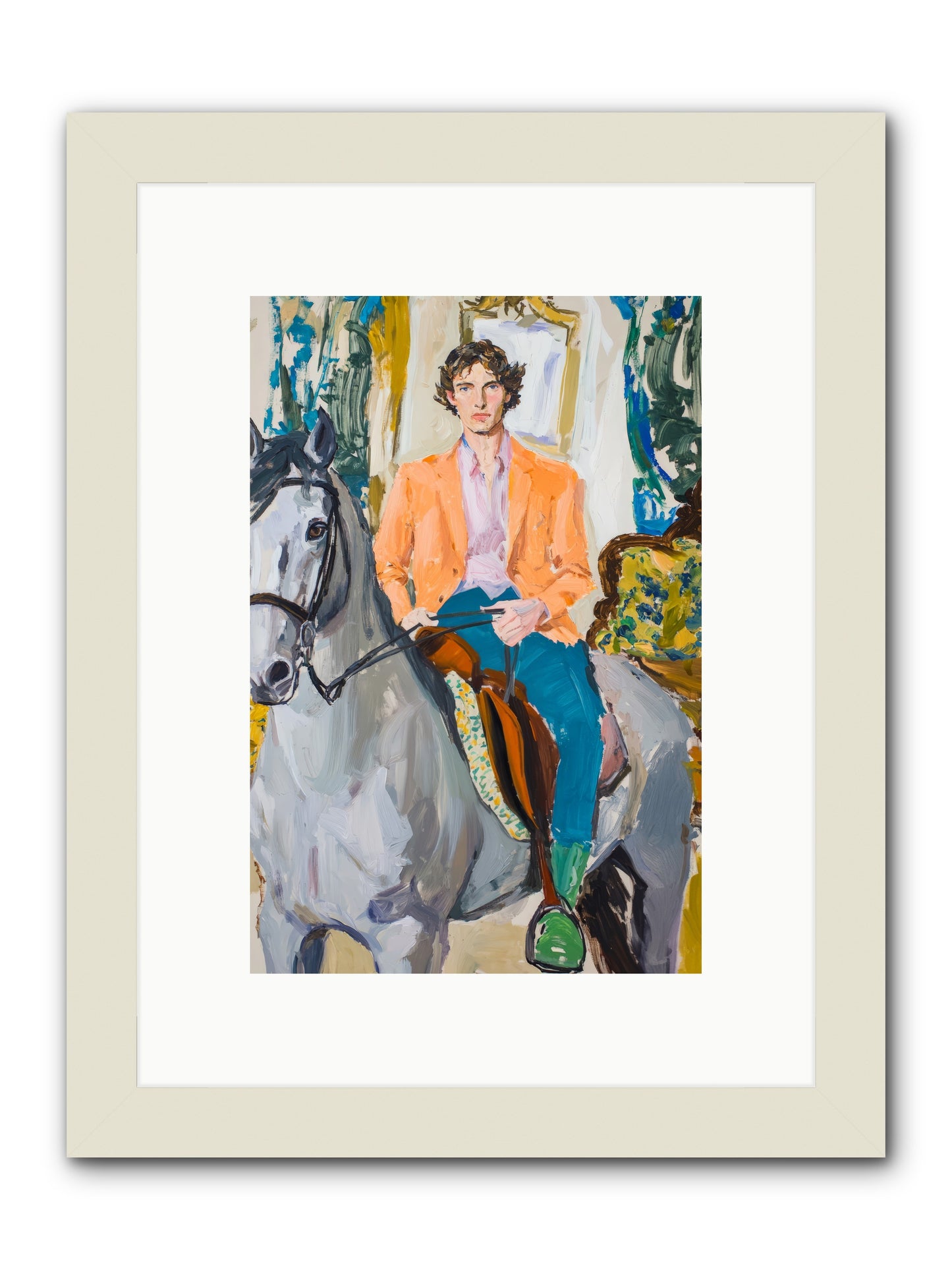 No Hooves In The Hall -- Framed Print - White 8x12