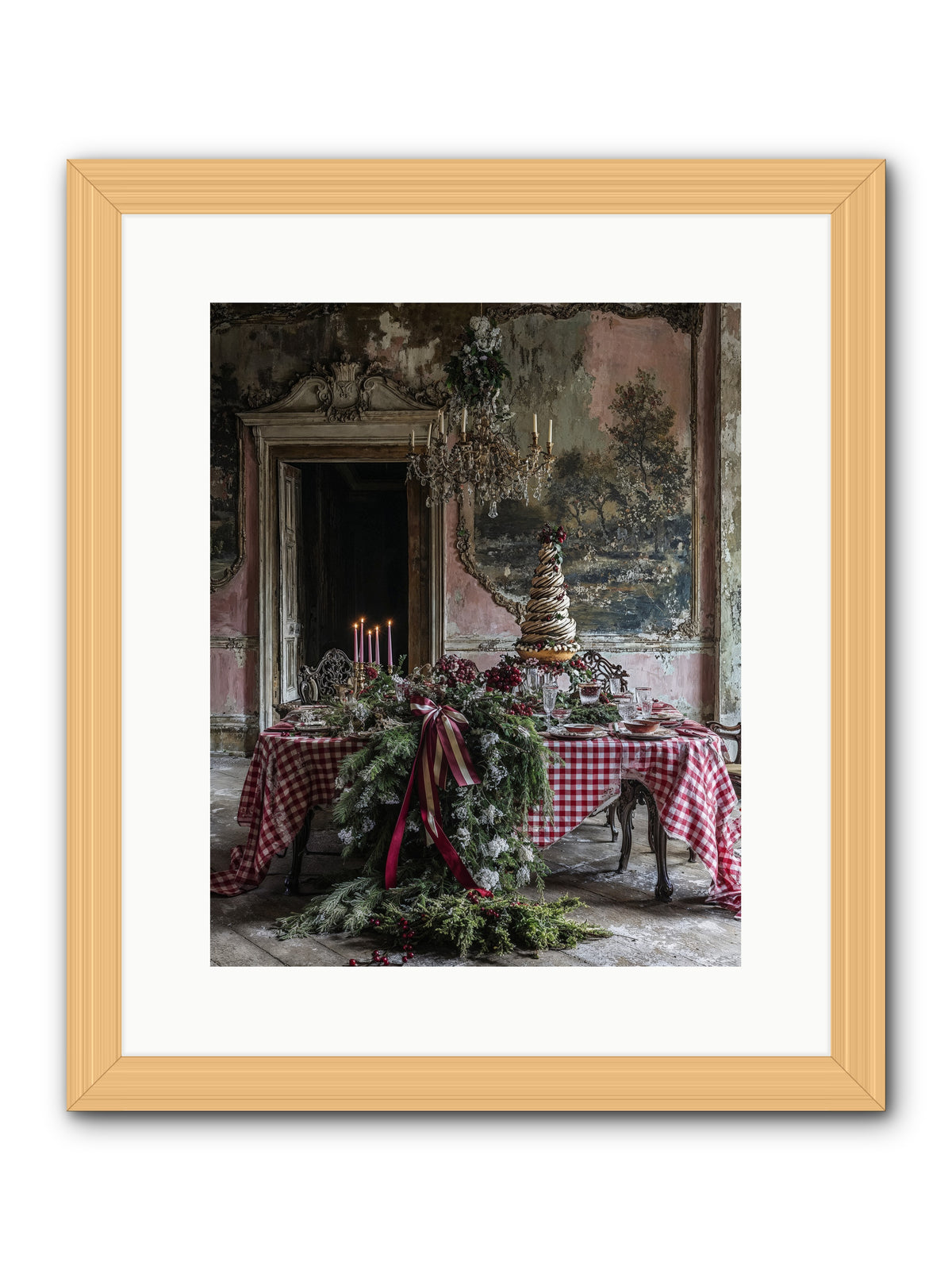 Noël à la Française -- Framed Print - Natural 12x15
