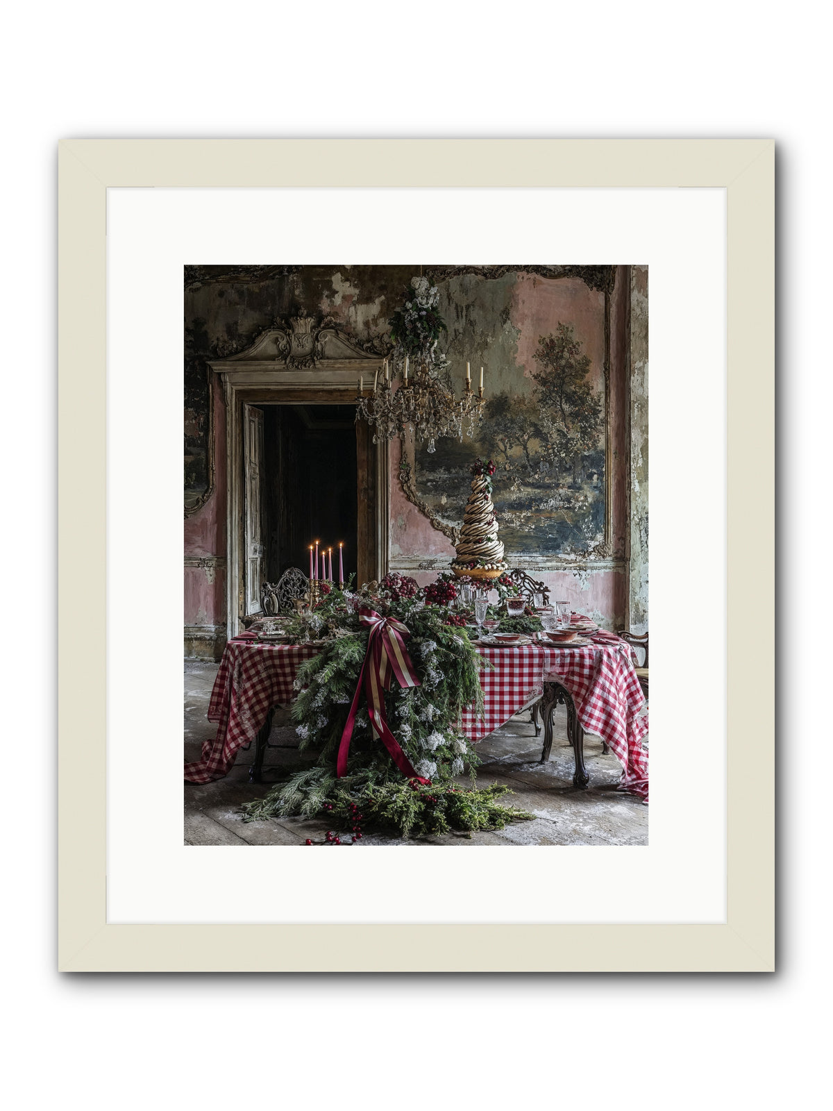 Noël à la Française -- Framed Print - White 12x15