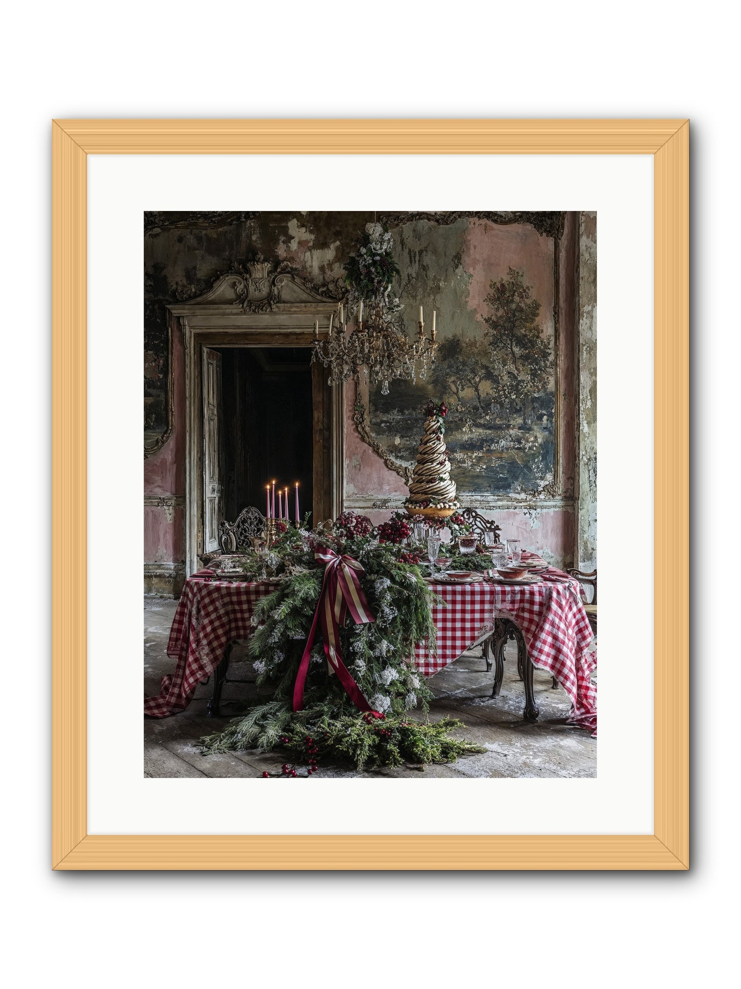 Noël à la Française -- Framed Print - Natural 16x20