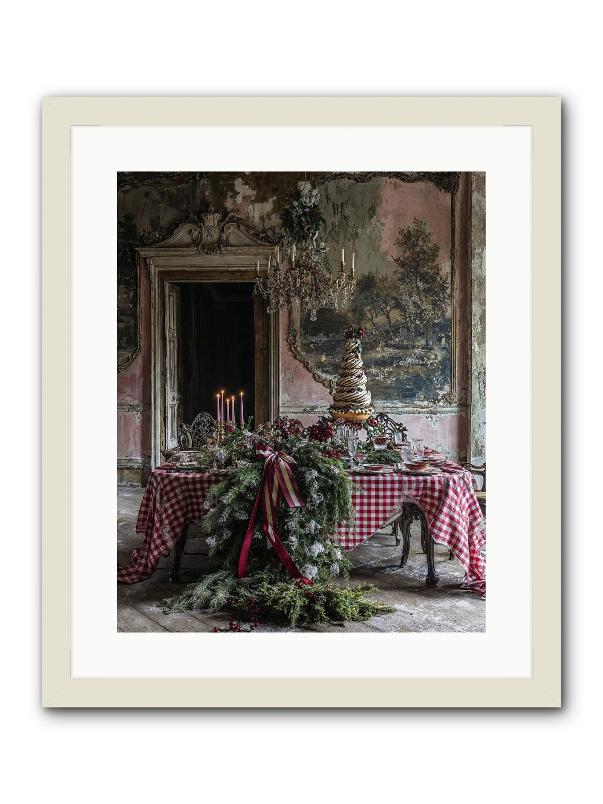 Noël à la Française -- Framed Print - White 16x20