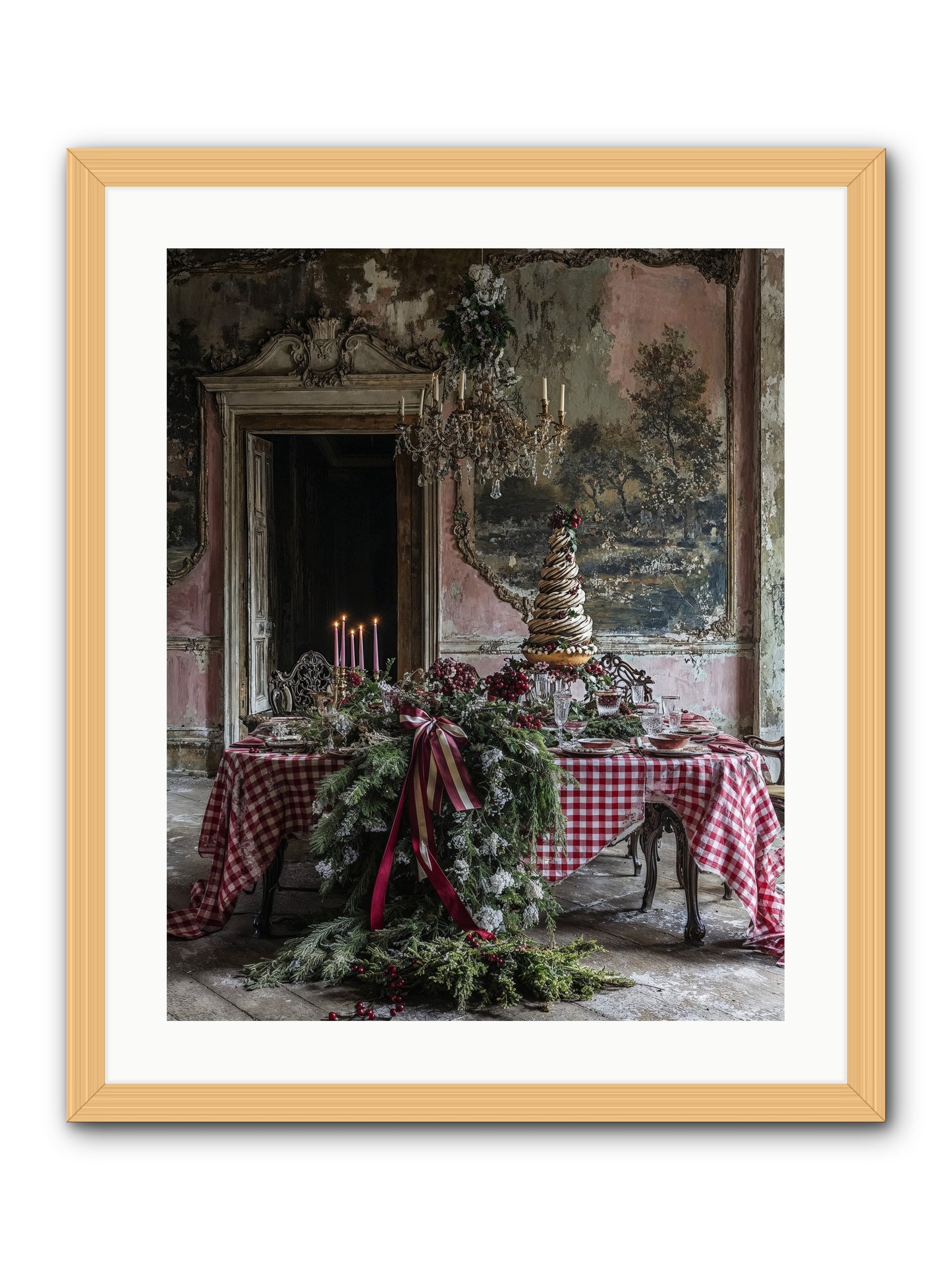 Noël à la Française -- Framed Print - Natural 20x25