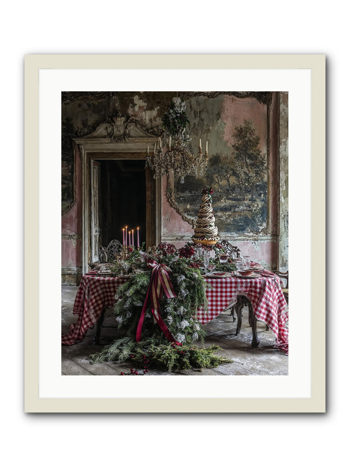Noël à la Française -- Framed Print - White 20x25