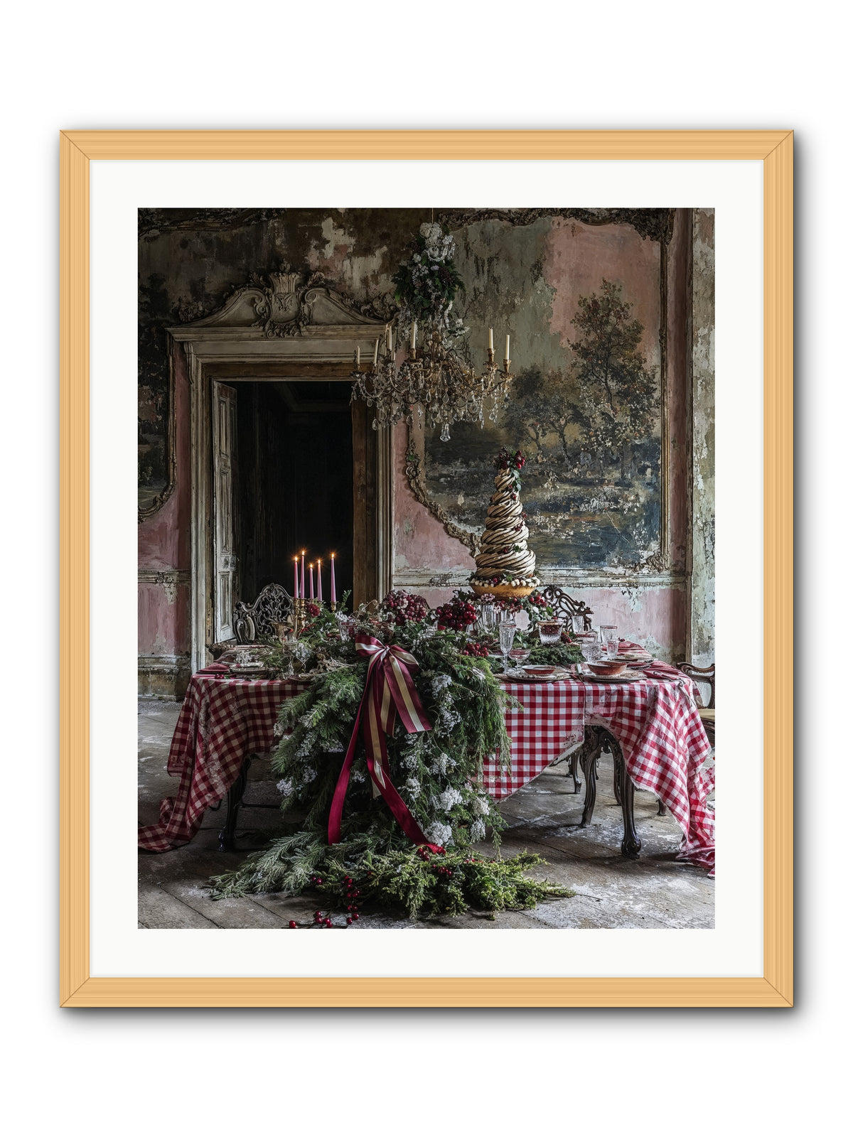 Noël à la Française -- Framed Print - Natural 24x30