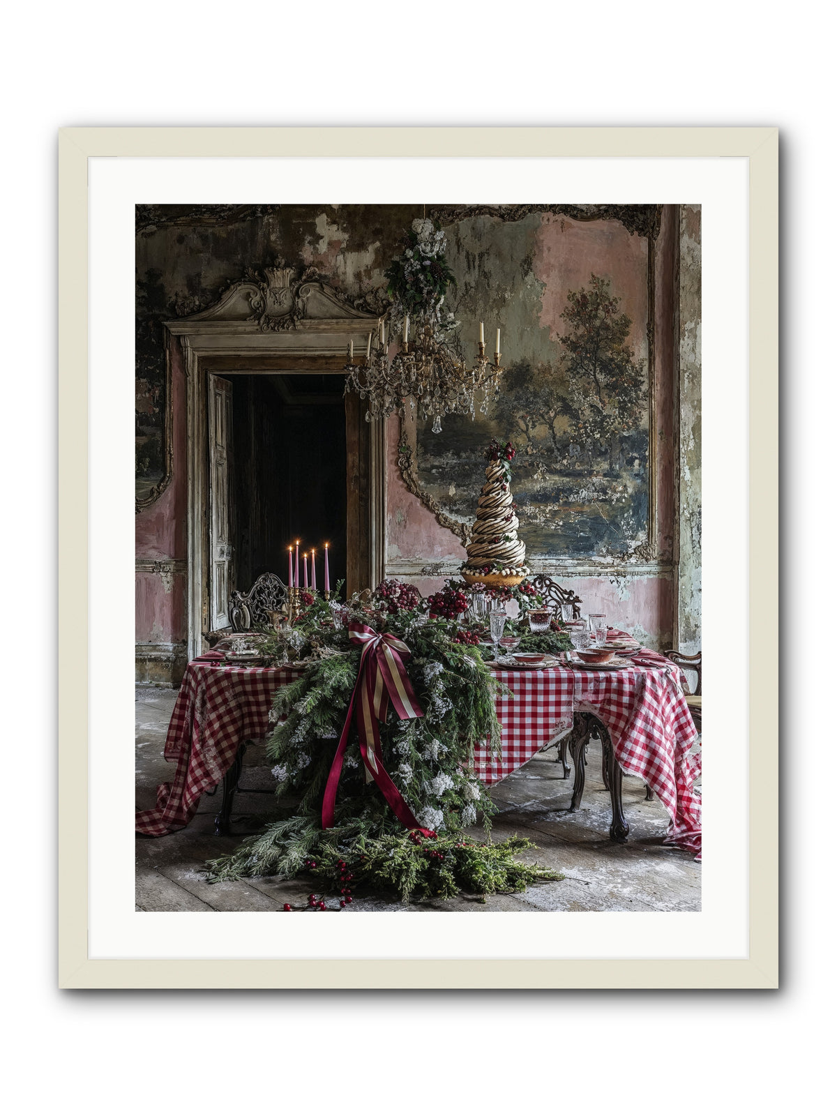 Noël à la Française -- Framed Print - White 24x30