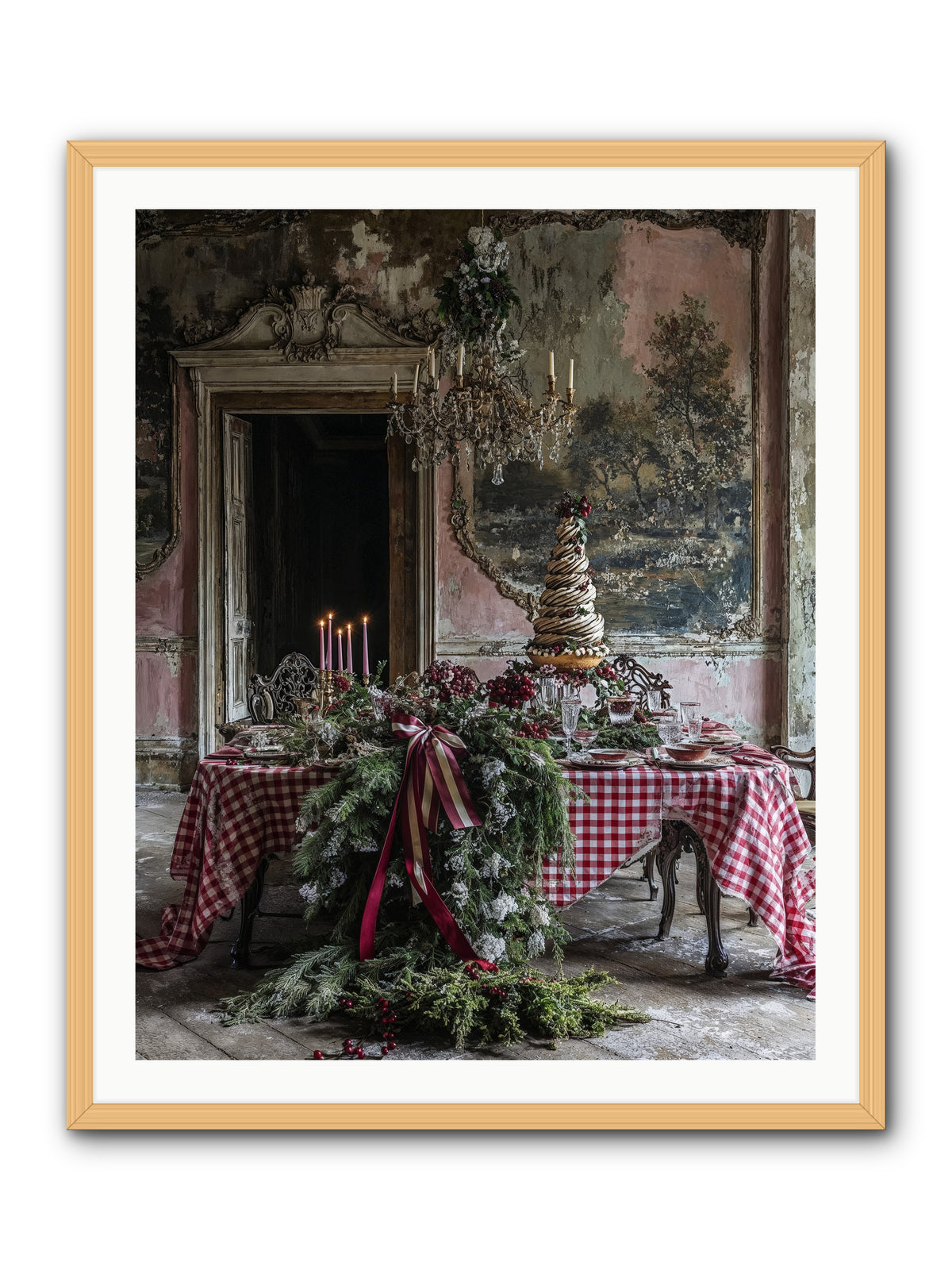 Noël à la Française -- Framed Print - Natural 32x40