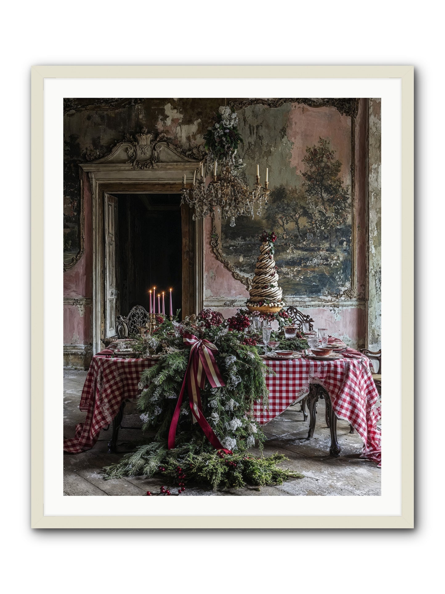 Noël à la Française -- Framed Print - White 32x40
