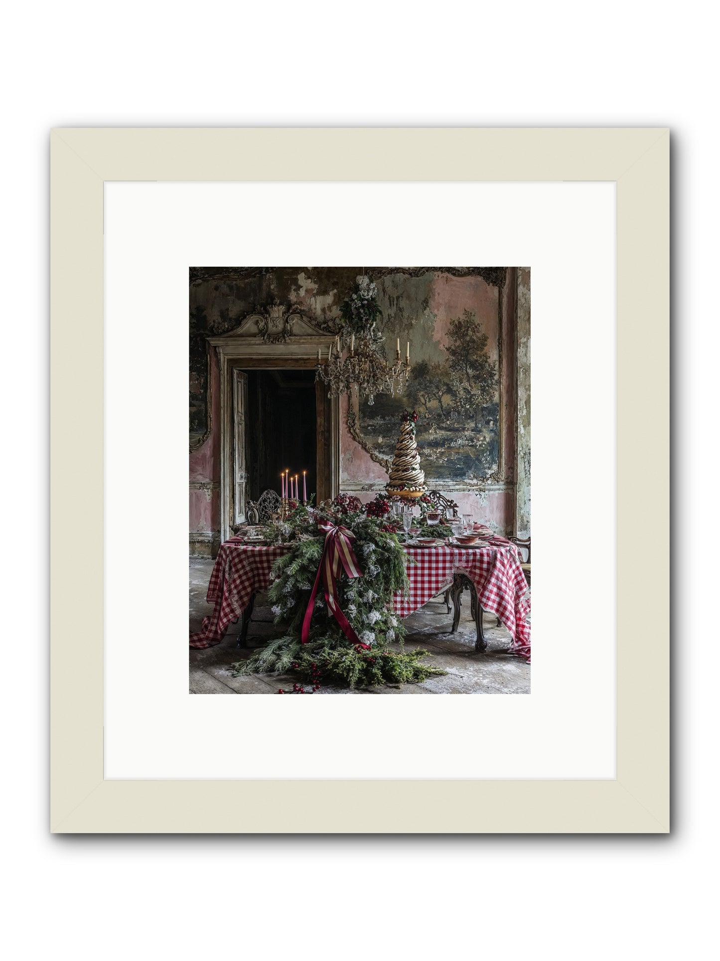Noël à la Française -- Framed Print - White 8x10